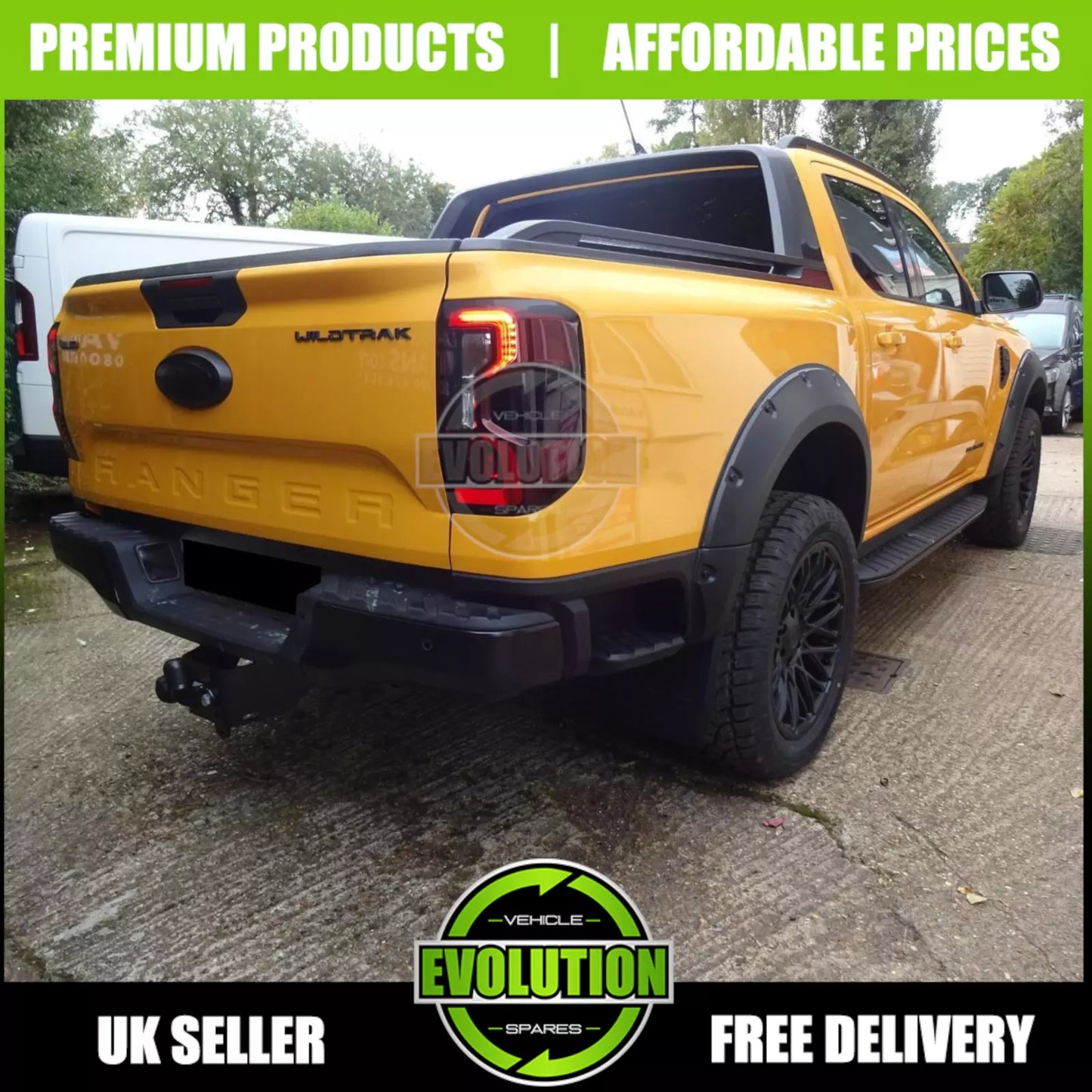 Wheel Arches Bolt Look Wide Fits Ford Ranger 2023- T9 Fenders 9 INCH PARK ASSIST