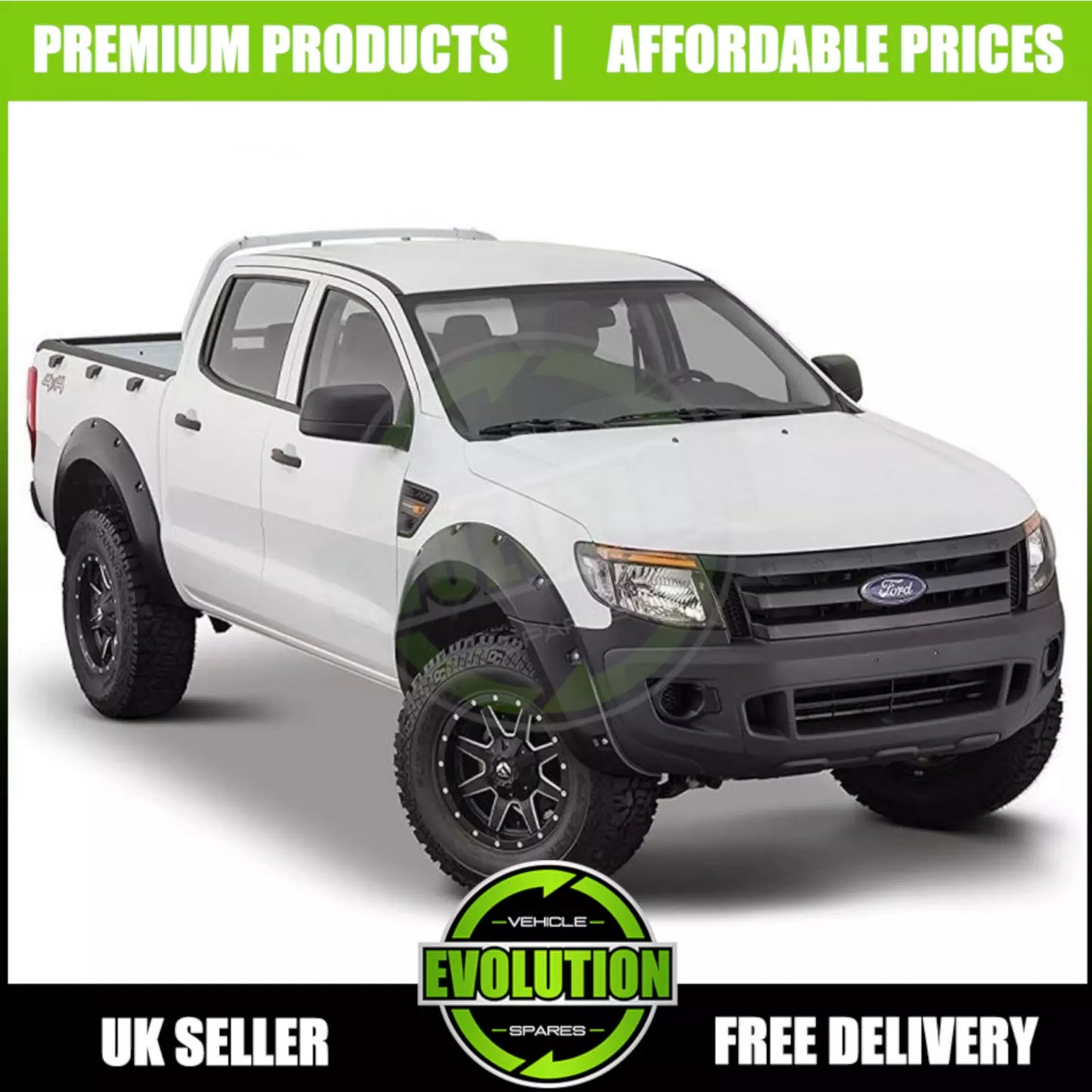 Bolt style Matte Black Raptor Look Wide Arch Kit TO FIT Ford Ranger T6 2011-2015