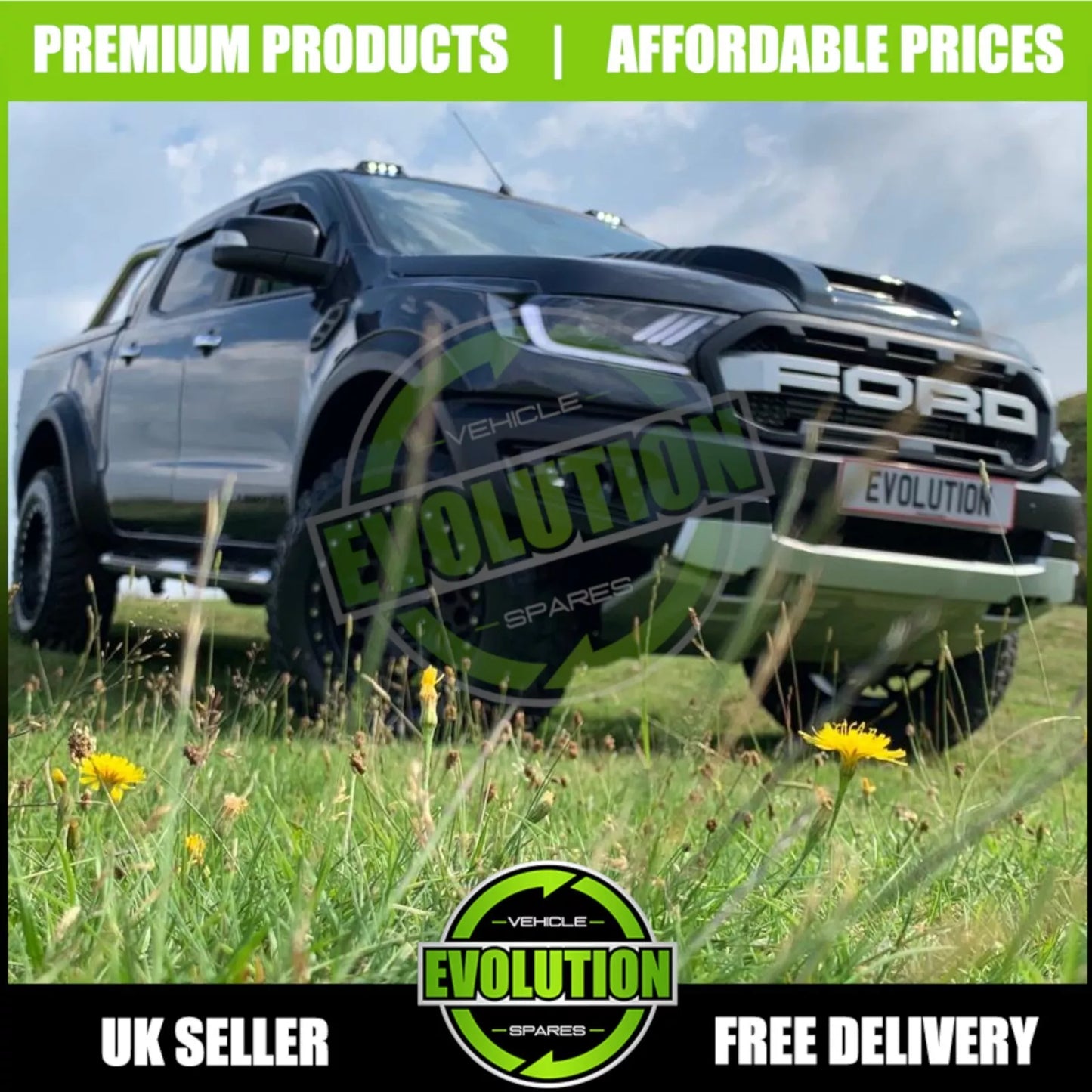 body kit to fit Ford Ranger T6 to T7 Raptor lights bumper wheel arches bonnet
