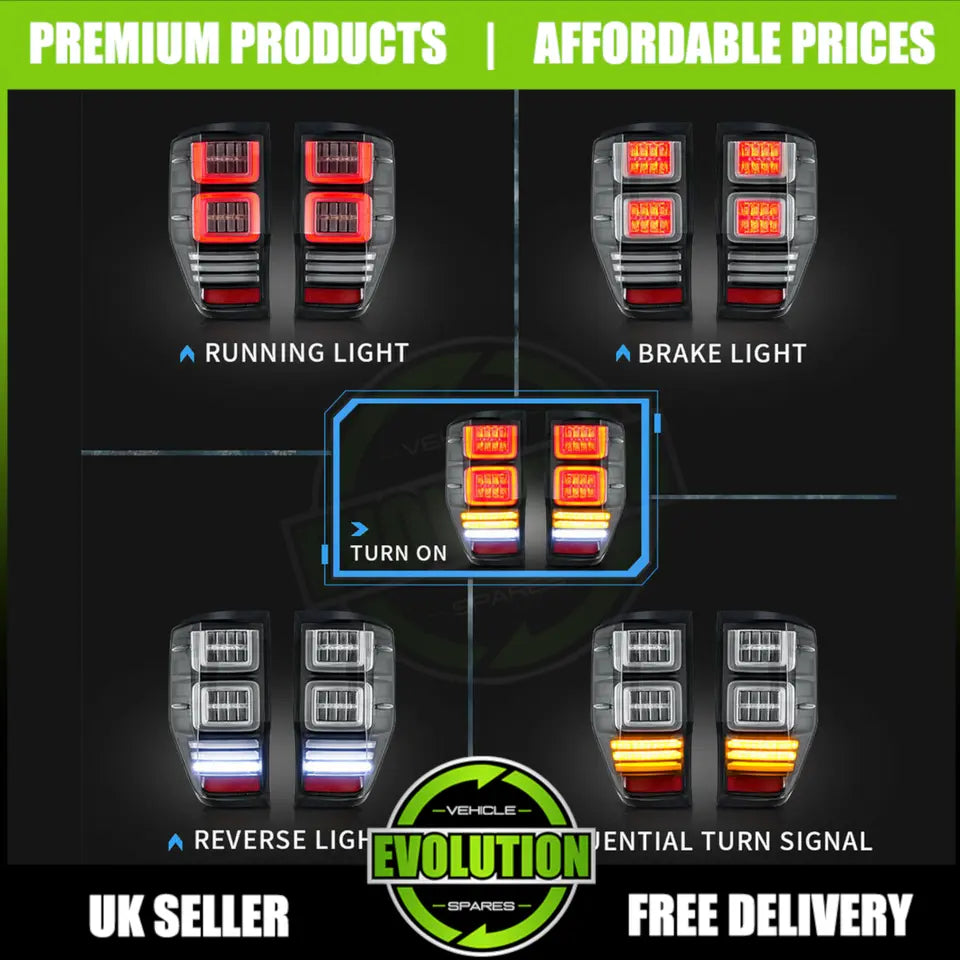 TO FIT FORD RANGER LED REAR LIGHTS BACK LIGHT 2012-2022 T6 T7 T8