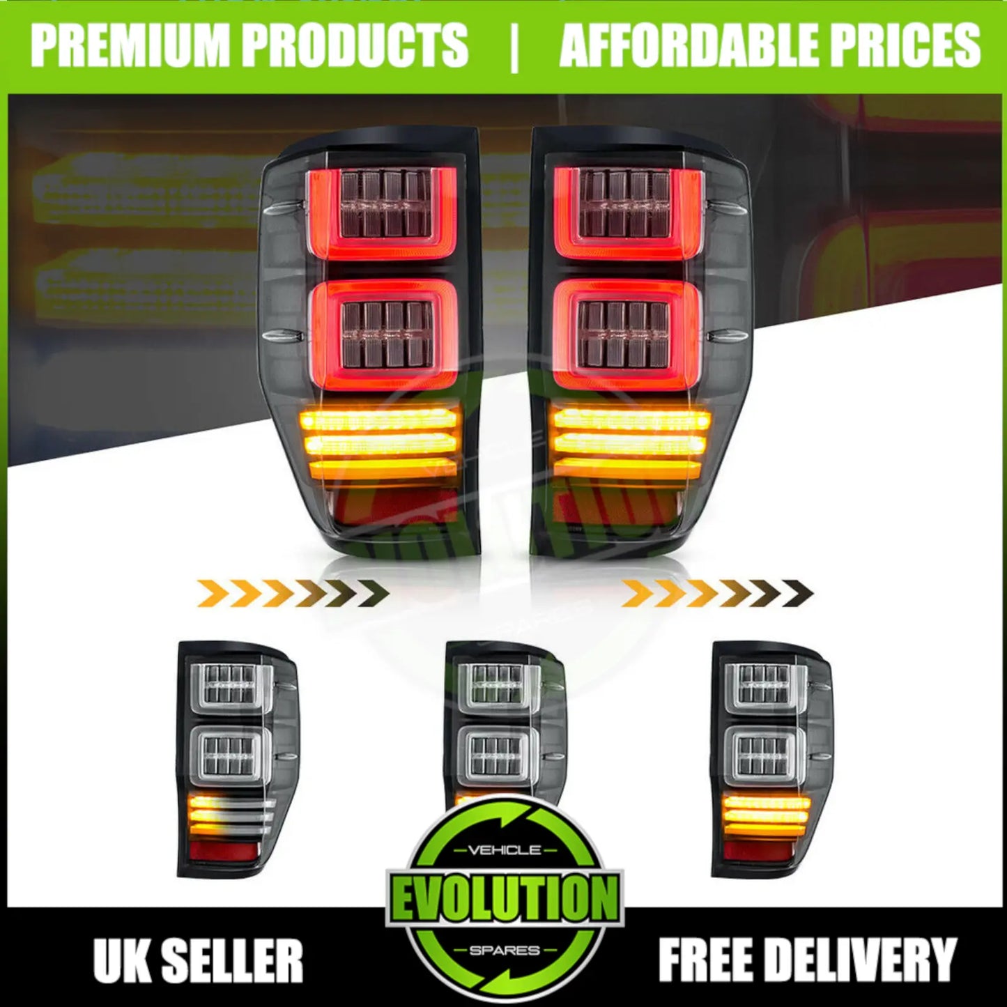 TO FIT FORD RANGER LED REAR LIGHTS BACK LIGHT 2012-2022 T6 T7 T8