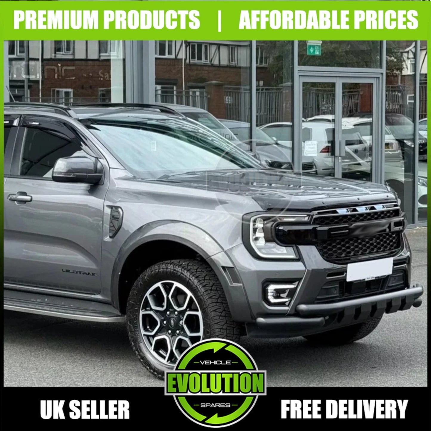 GLOSS BLACK LED HONEYCOMB FRONT GRILLE GRILL FOR FORD RANGER T9 2023-2025