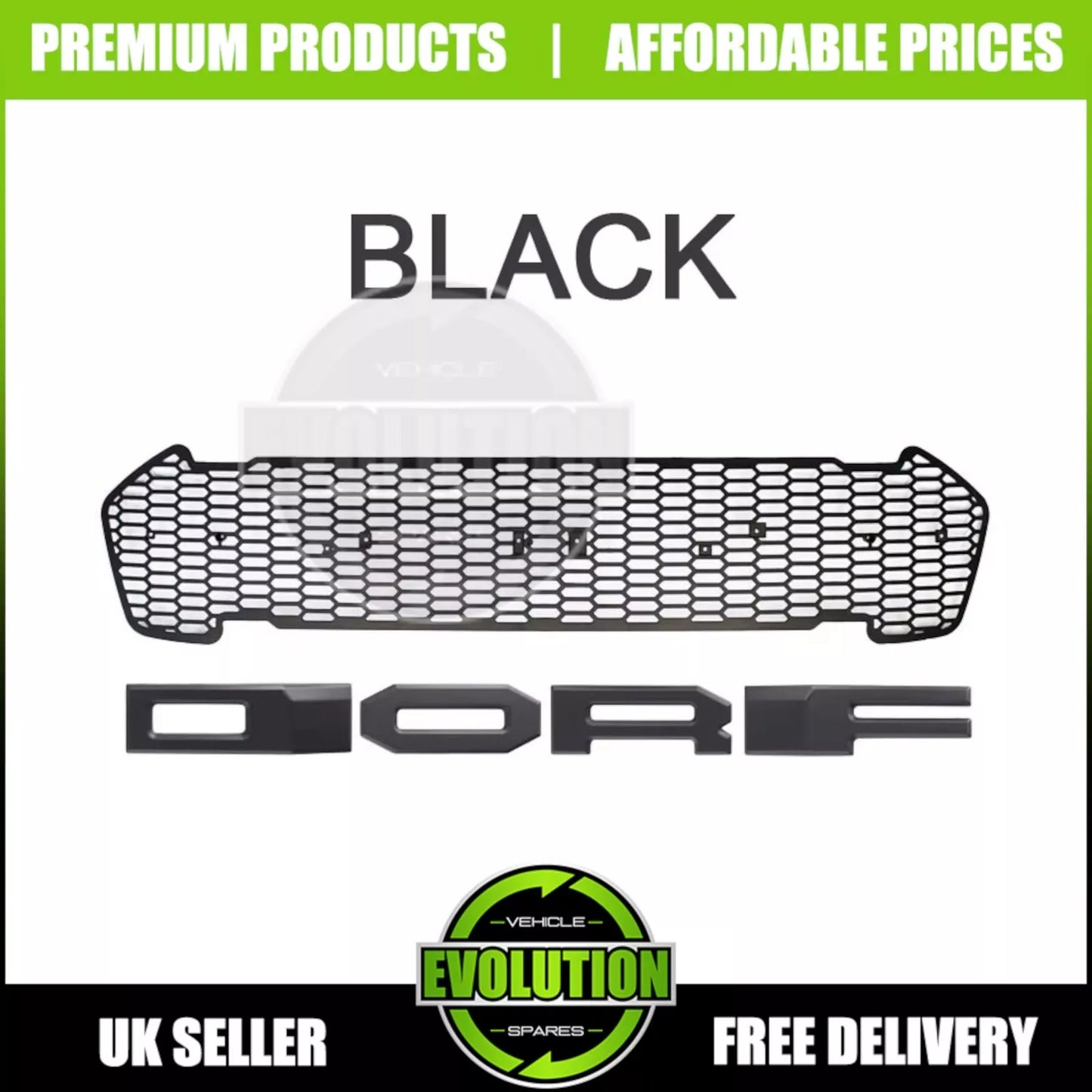 MATTE BLACK FRONT GRILLE BUMPER GRILL UPGRADE LED FOR FORD RANGER T7 2015-2017