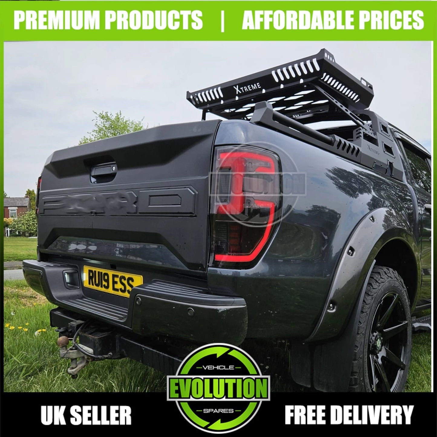 Tailgate Cover Nudge cladding Boot Trim Body Kit Fits Ford Ranger 2012-2022