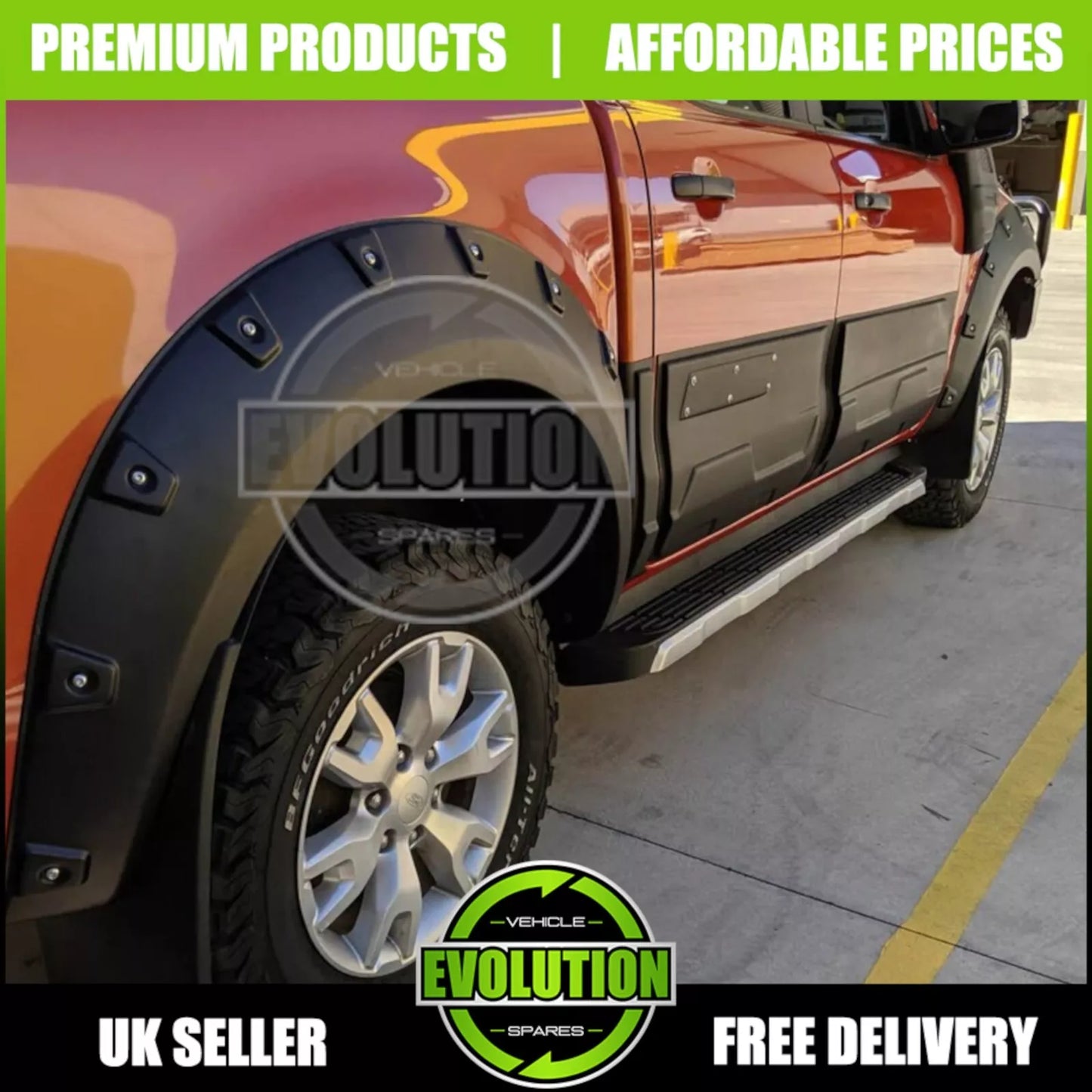 MATT BLACK SIDE DOOR BODY KIT CLADDING TRIM FITS FORD RANGER 2012-2021 T6 T7 T8