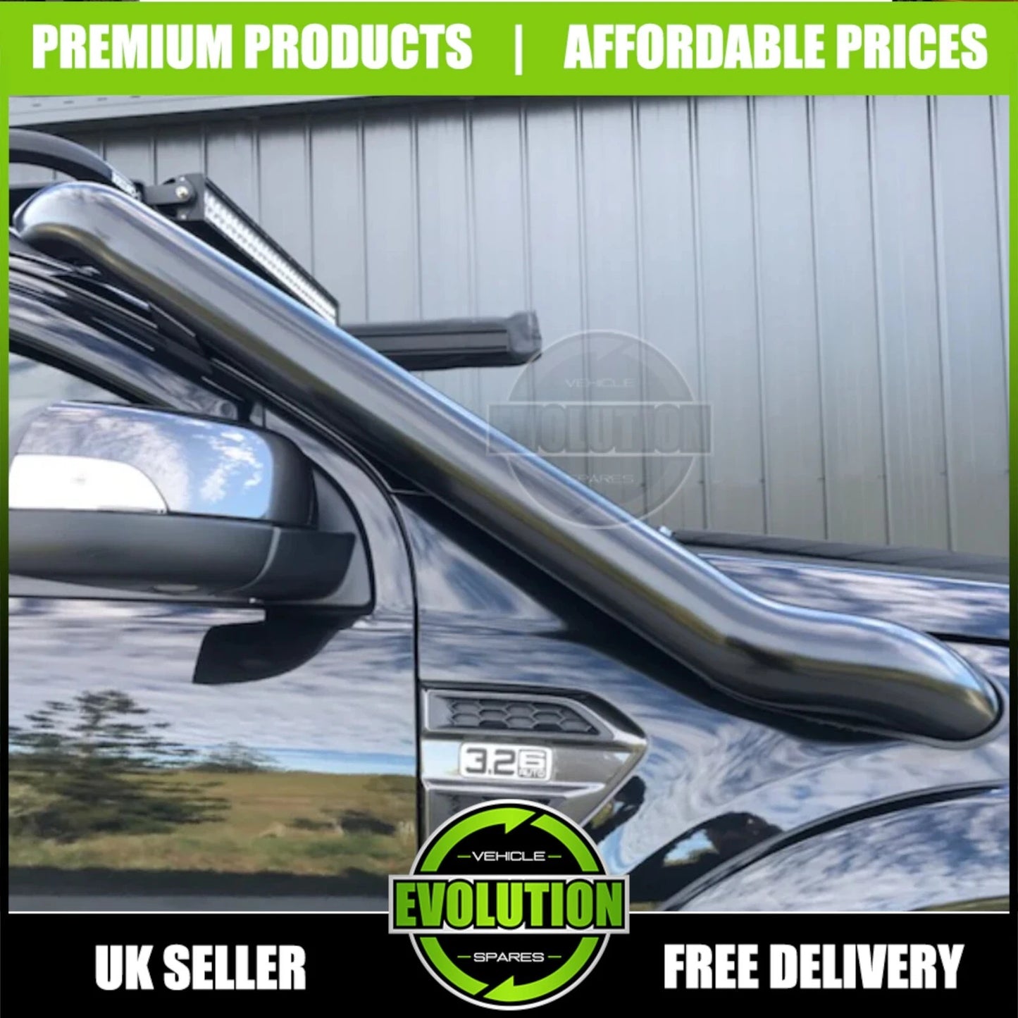 STAINLESS STEEL AIR INTAKE INDUCTION SNORKEL KIT FOR FORD RANGER T6 T7 T8 12-22