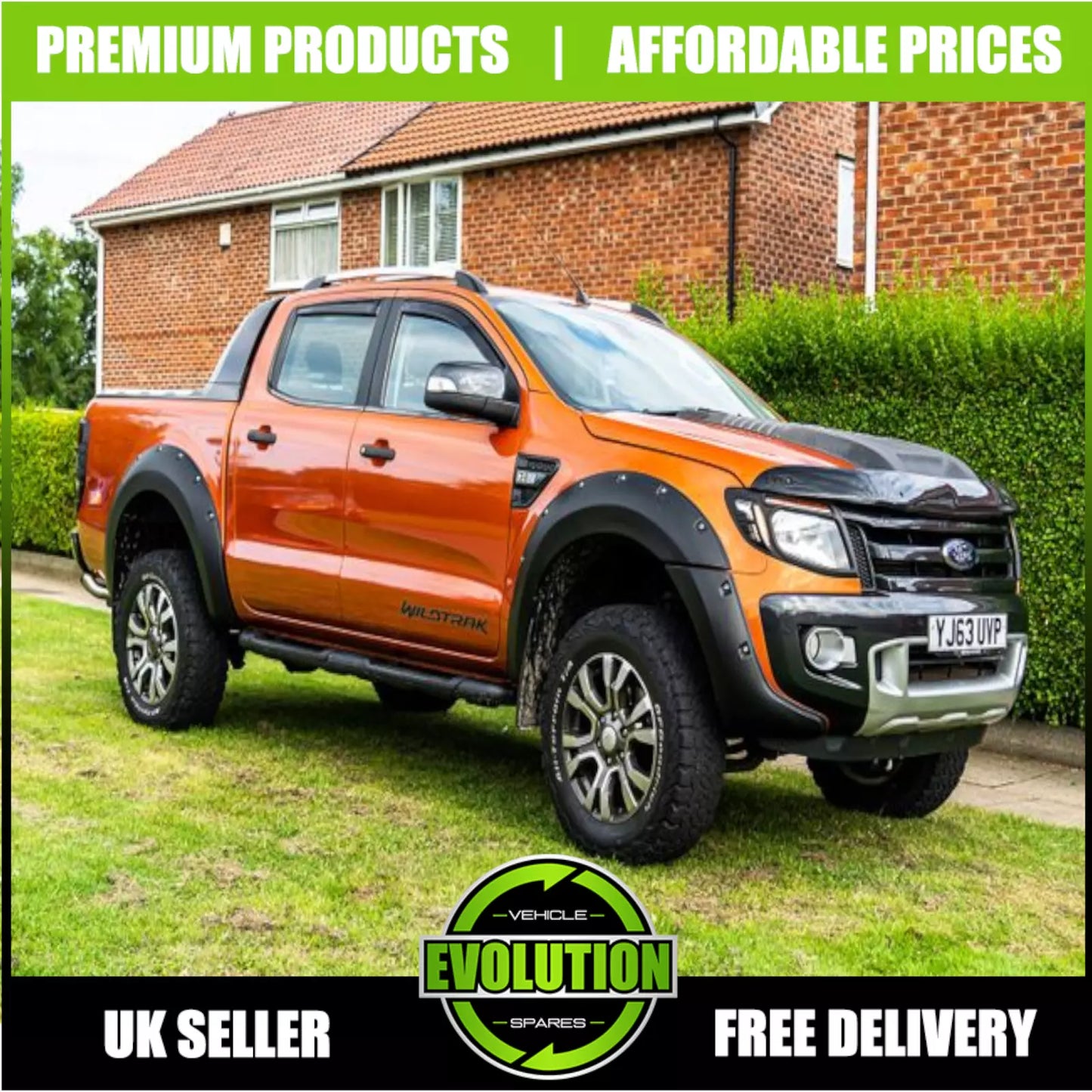 BONNET GUARD BUG DEFLECTOR AND WIND DEFLECTORS TO FIT FORD RANGER T6 2011-2015
