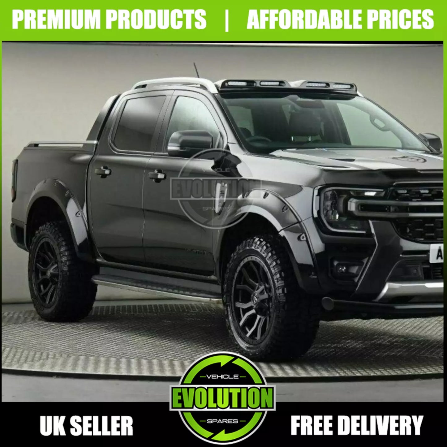 Wheel Arches Gloss black Bolt Wide Look Fits Ford Ranger 2023-2025 T9 Fenders