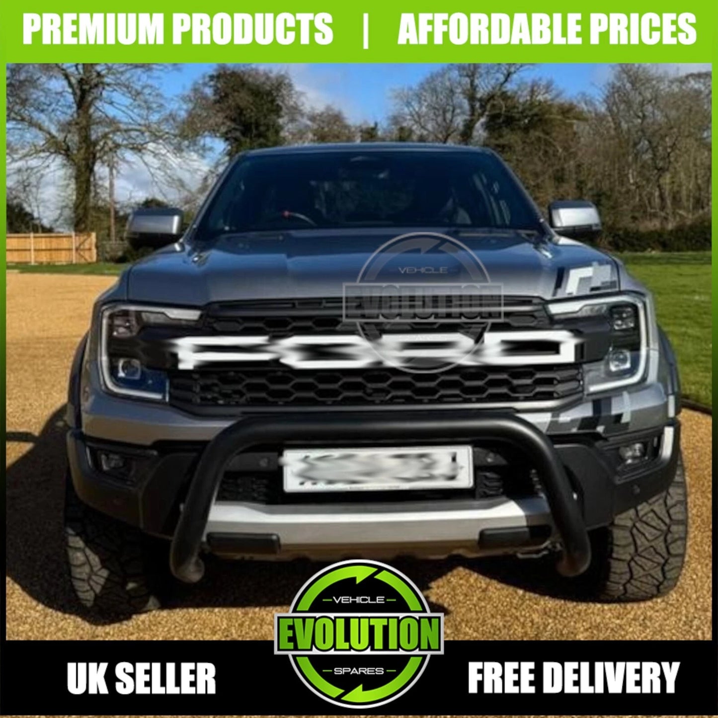 RAPTOR STYLE BUMPER WHEEL ARCHES MATTE BLACK BODYKIT KIT FOR FORD RANGER T9 23+