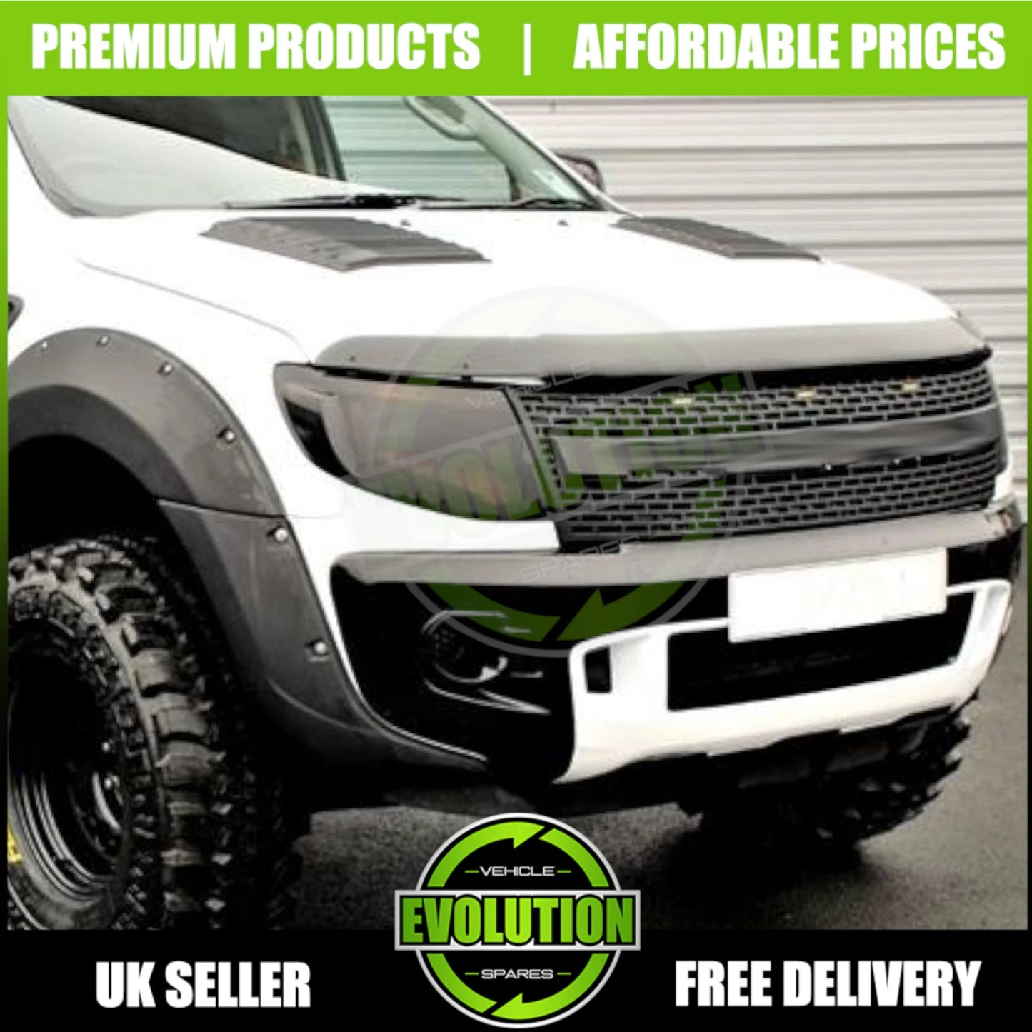 BONNET GUARD BUG DEFLECTOR AND WIND DEFLECTORS TO FIT FORD RANGER T6 2011-2015