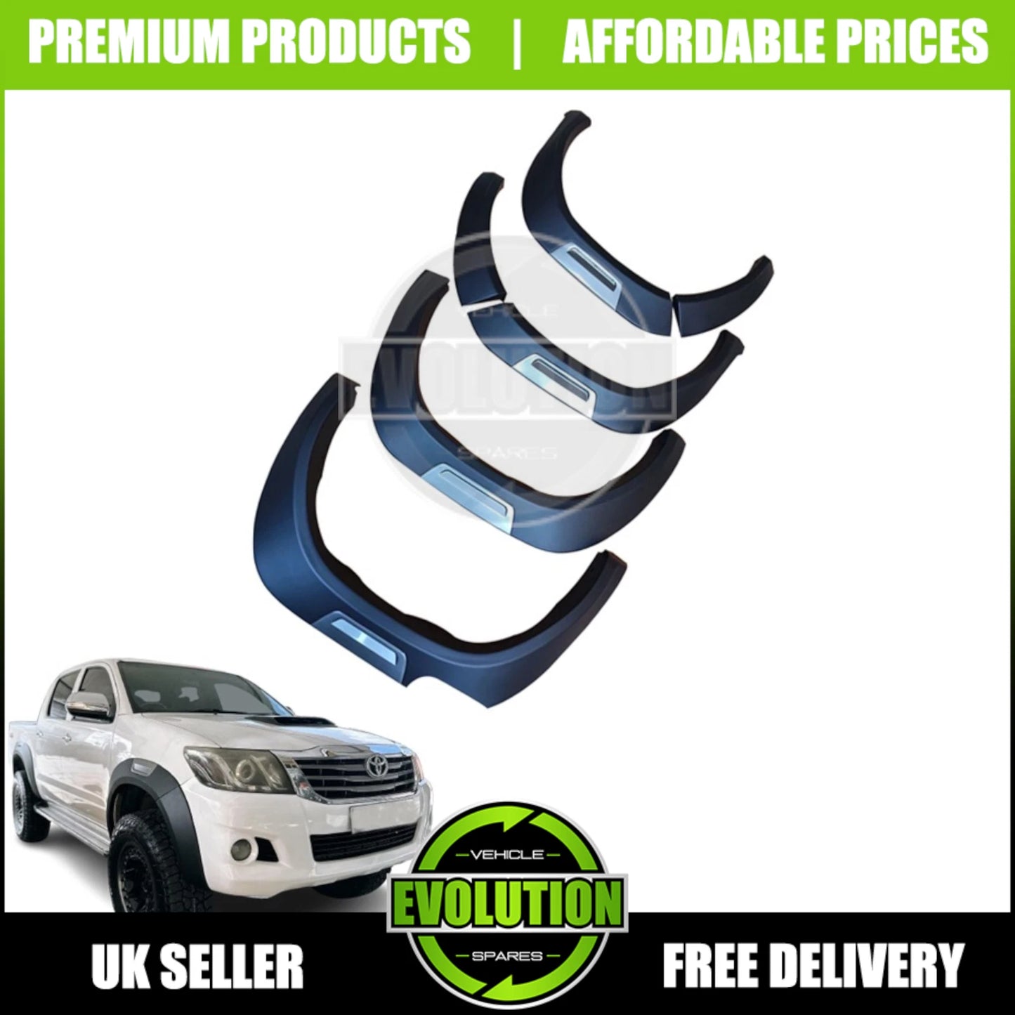 Wide Wheel Arches Wide Oem Look Matte Fits Toyota Hilux 2012-2016 Fenders 2.5"