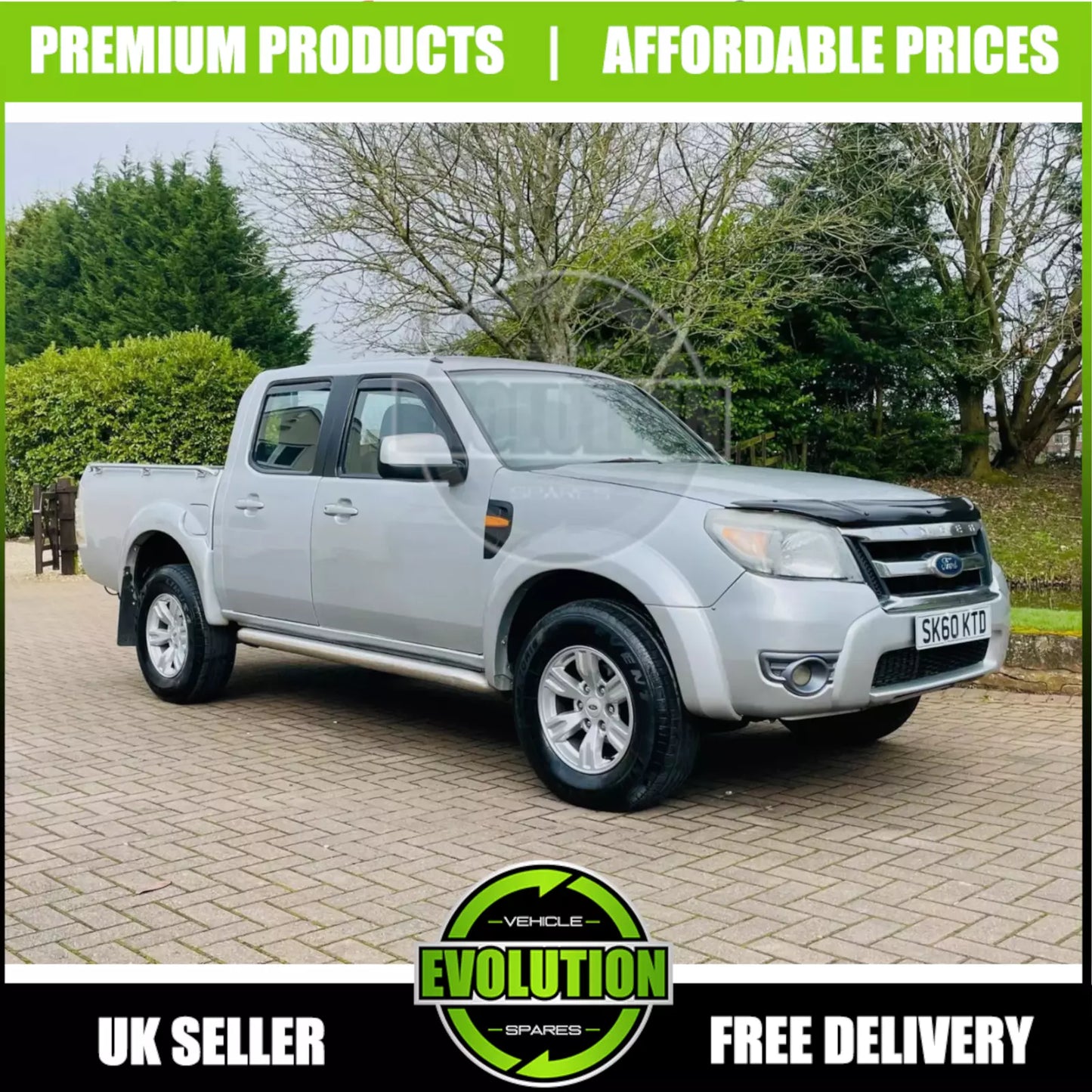 EVS Bonnet Guard Bug Deflector for Ford Ranger (2010-2012) - Stone Chip Protector