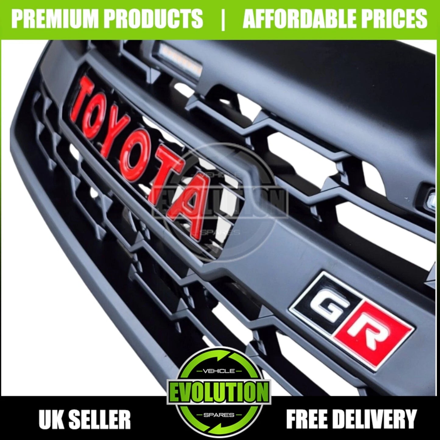 FRONT GRILLE GRILL GR SPORT SYLE LED MATTE FOR TOYOTA HILUX 2012-2016 MK7 VIGO