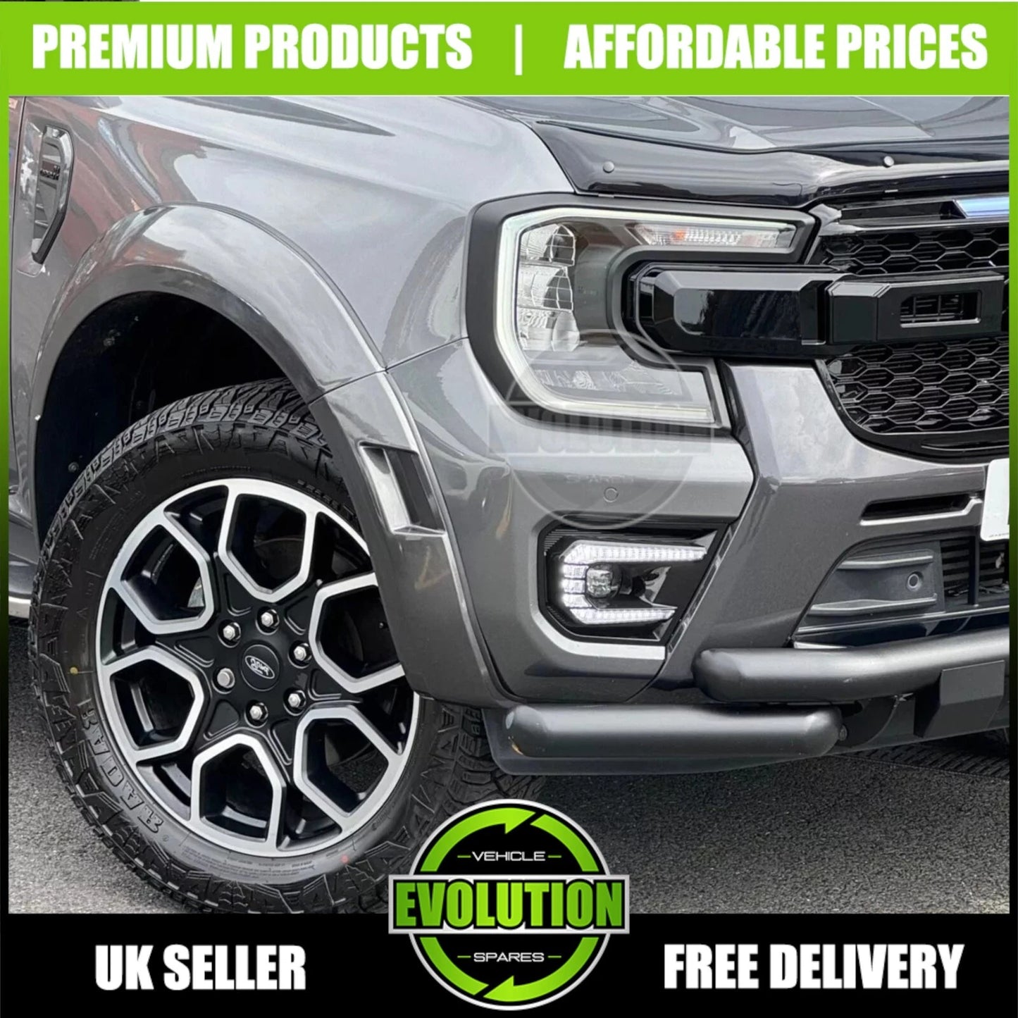 GLOSS BLACK LED HONEYCOMB FRONT GRILLE GRILL FOR FORD RANGER T9 2023-2025