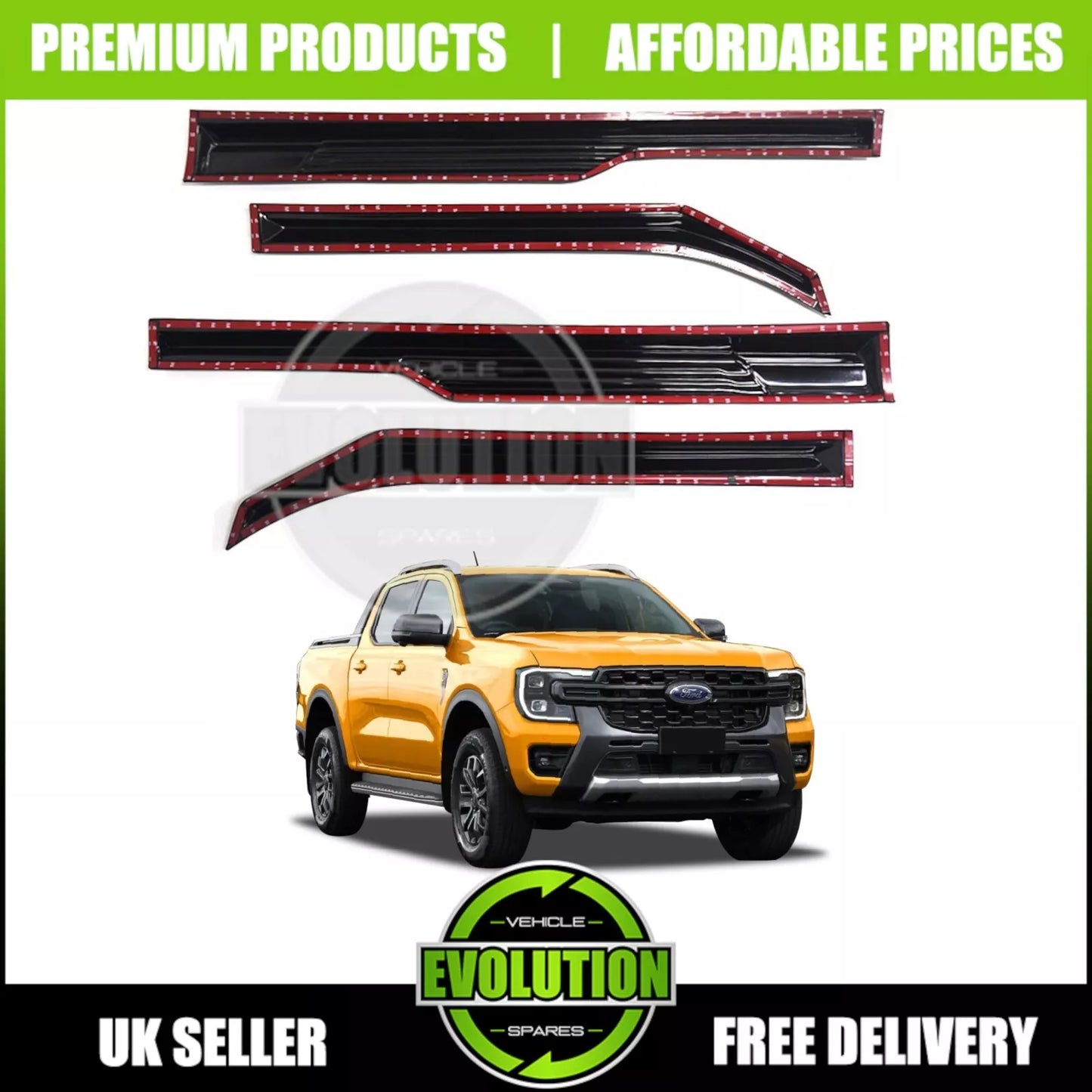 DOOR CLADDING MOULDING TRIM PROTECTION BODY KIT FOR FORD RANGER T9 2023-