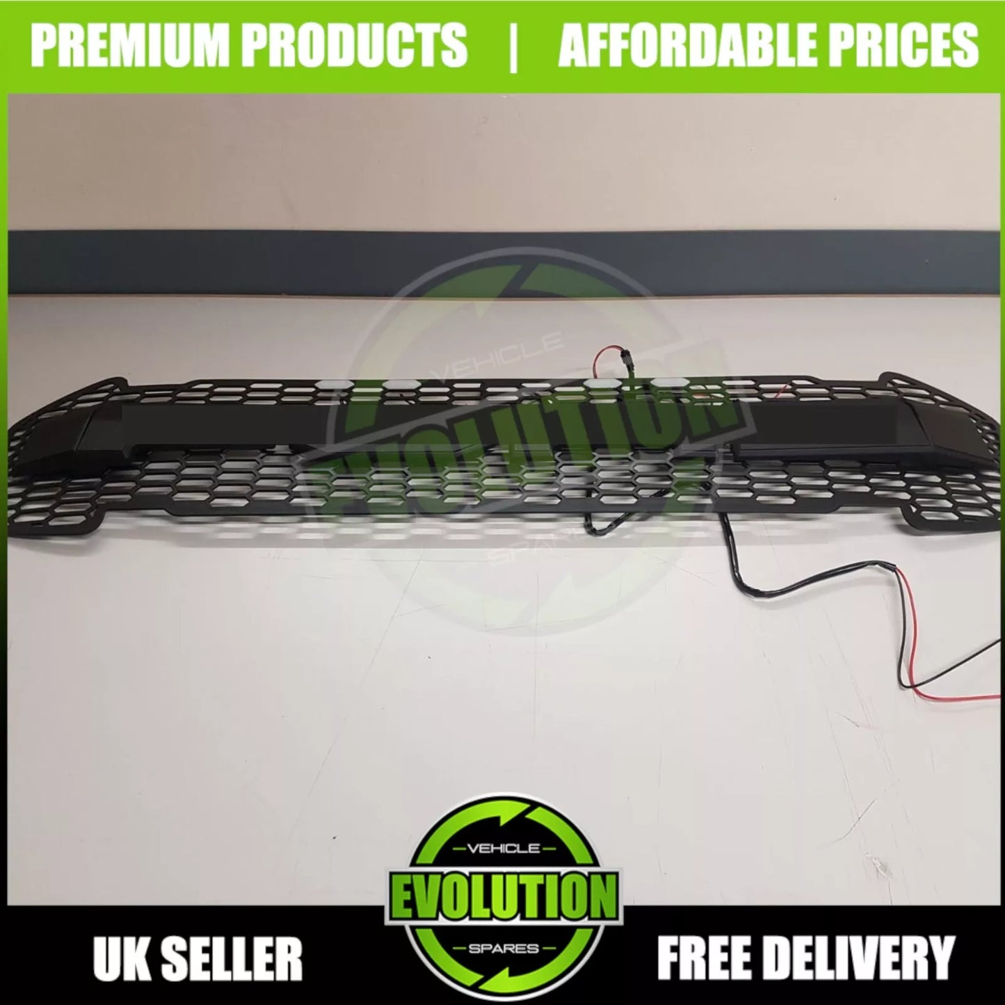 MATTE BLACK FRONT GRILLE BUMPER GRILL UPGRADE LED FOR FORD RANGER T7 2015-2017