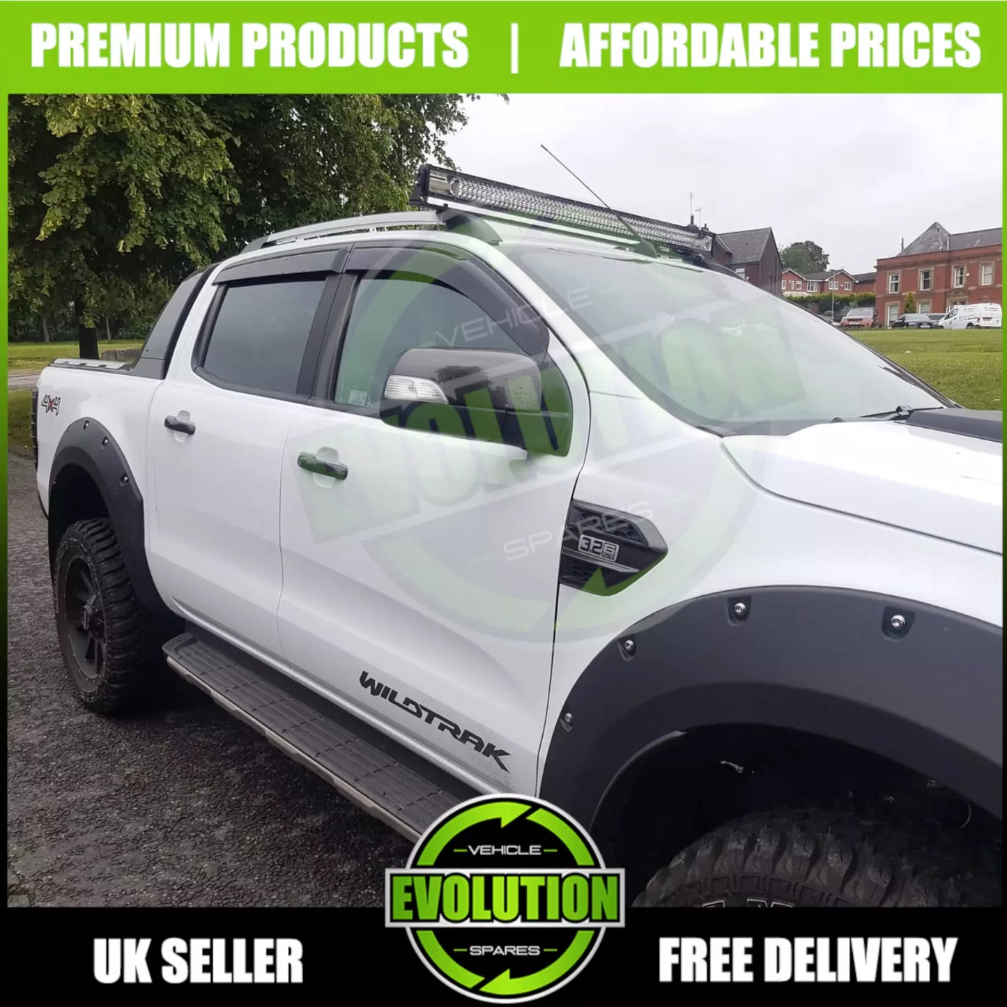 BONNET GUARD BUG DEFLECTOR AND WIND DEFLECTORS TO FIT FORD RANGER T6 2011-2015