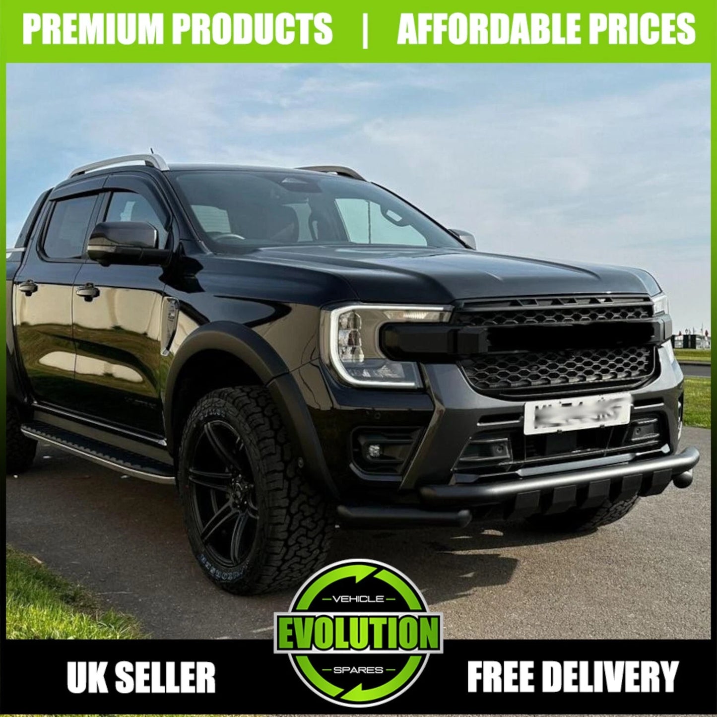 MATTE BLACK HONEYCOMB LOOK FRONT GRILLE GRILL FOR FORD RANGER T9 WILDTRAK 2023+