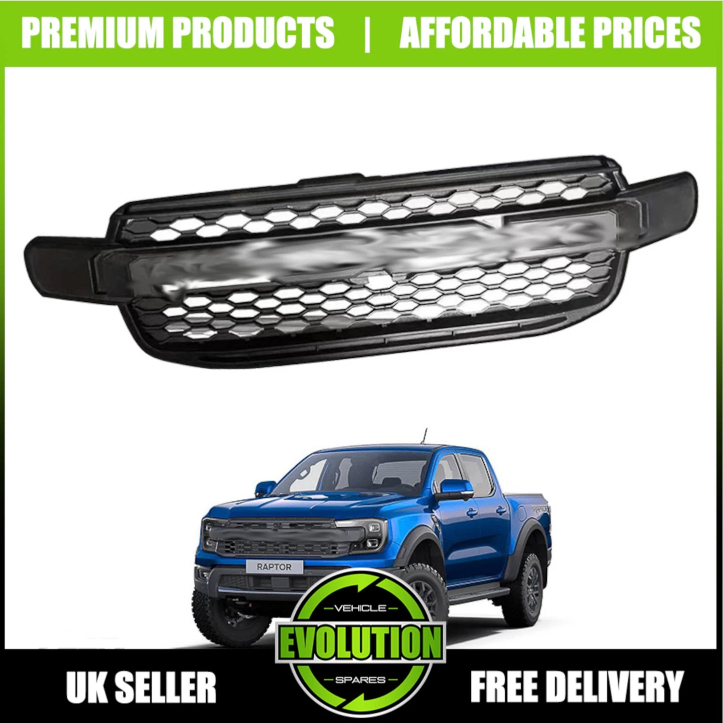 MATTE BLACK HONEYCOMB LOOK FRONT GRILLE GRILL FOR FORD RANGER T9 WILDTRAK 2023+