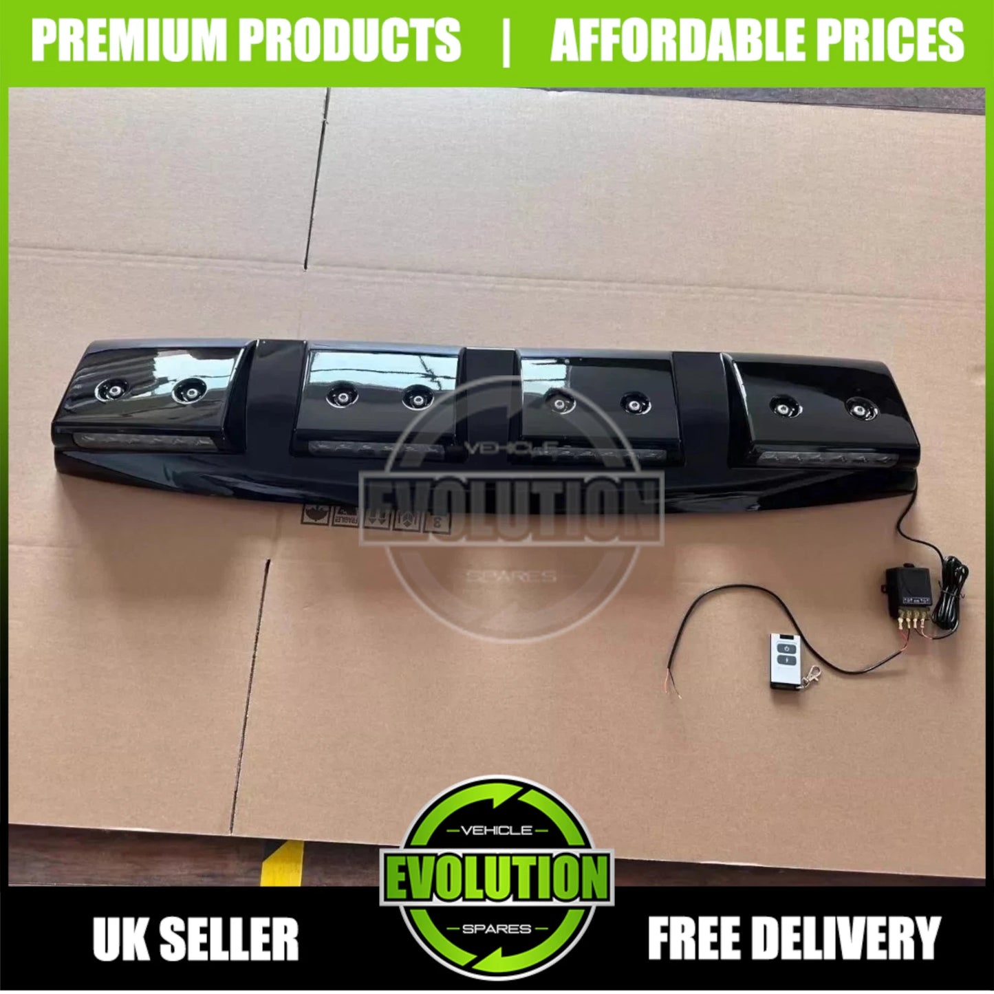Gloss Black Roof Qaud Light Pod Bar LED Lamp Fits Ford Ranger 2023-2025 T9