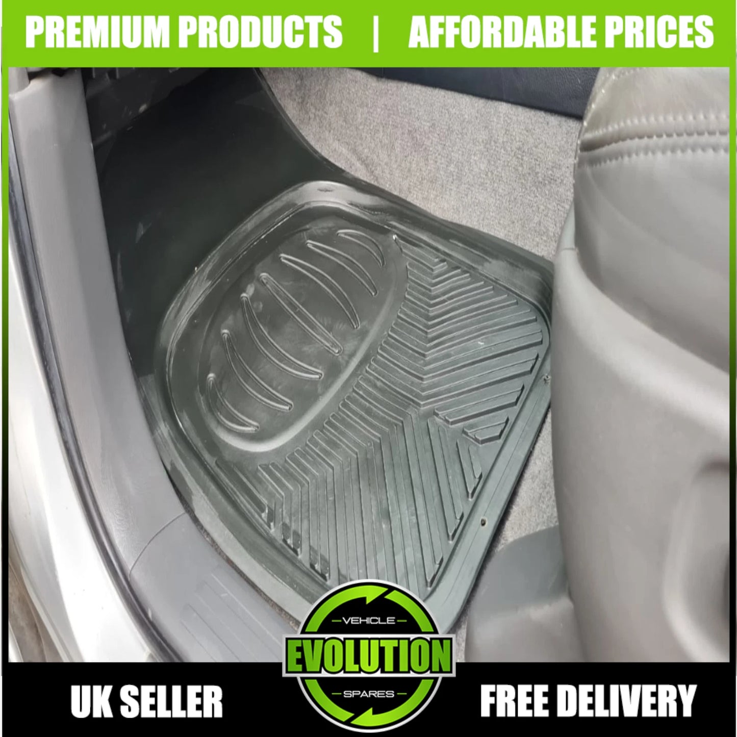 To fit Mitsubishi L200 2015-2022 Deep Tray Rubber Floor Mats Heavy Duty Mud Mats