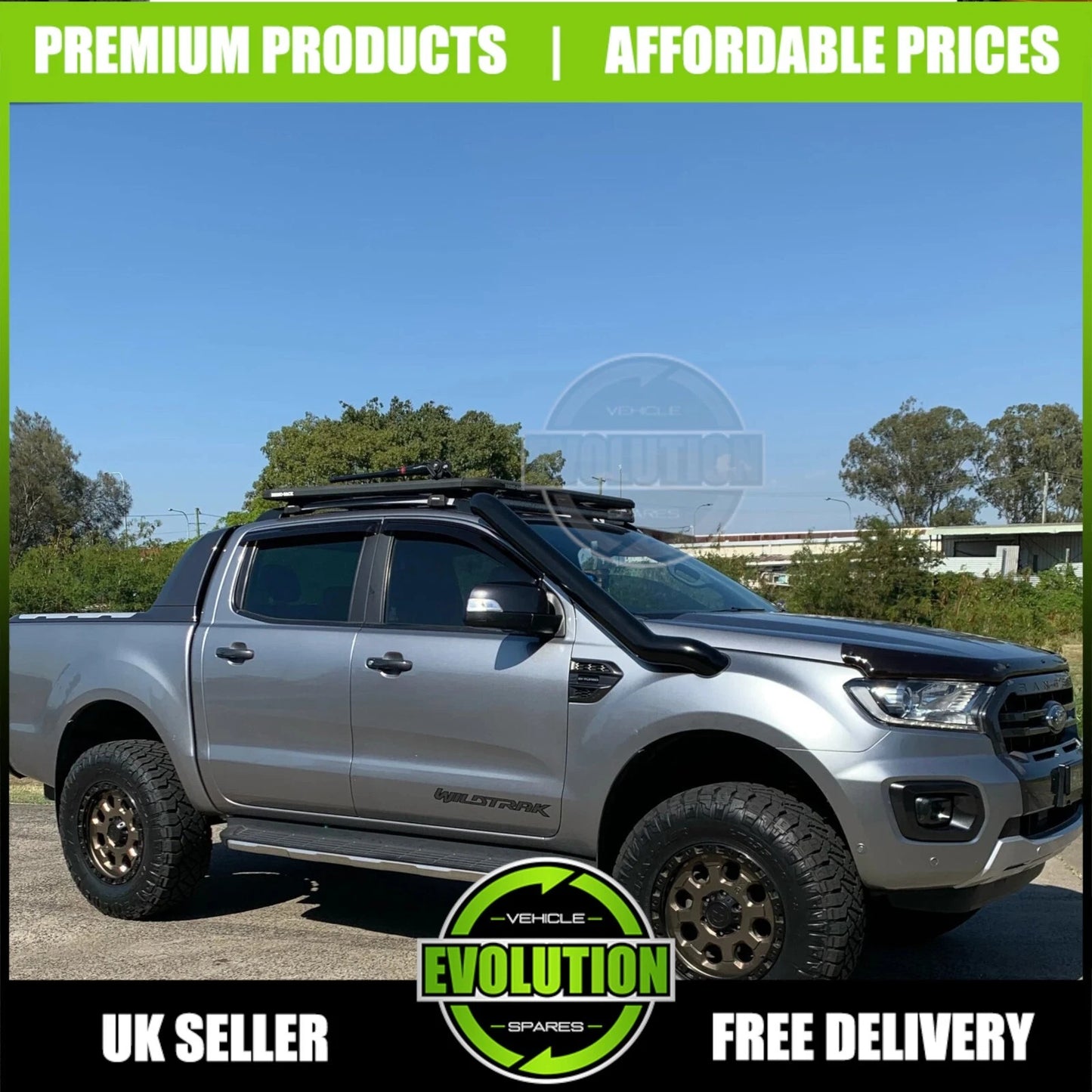 STAINLESS STEEL AIR INTAKE INDUCTION SNORKEL KIT FOR FORD RANGER T6 T7 T8 12-22