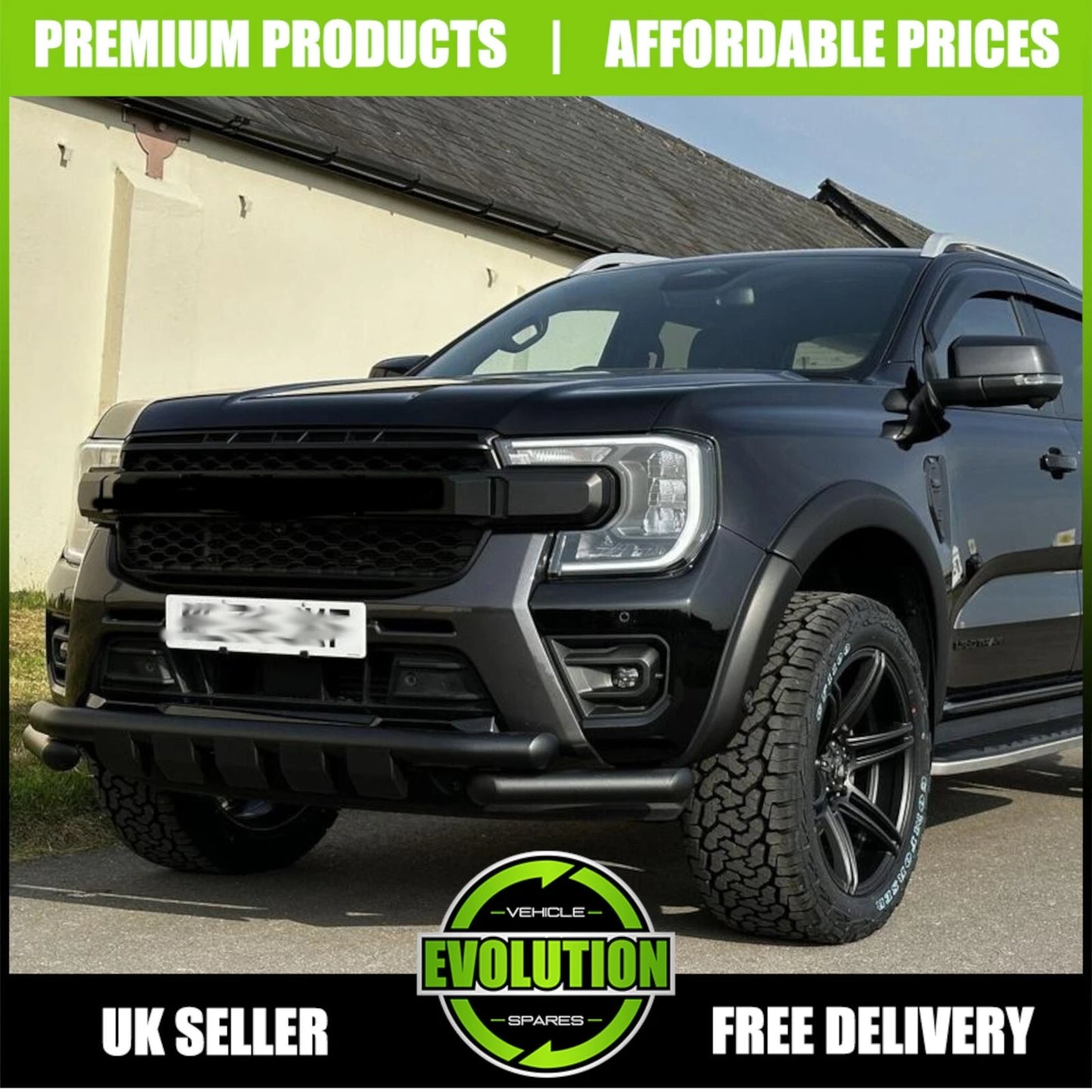 MATTE BLACK HONEYCOMB LOOK FRONT GRILLE GRILL FOR FORD RANGER T9 WILDTRAK 2023+