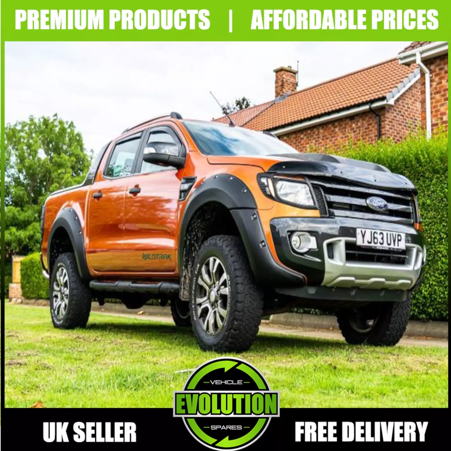 BONNET GUARD BUG DEFLECTOR AND WIND DEFLECTORS TO FIT FORD RANGER T6 2011-2015