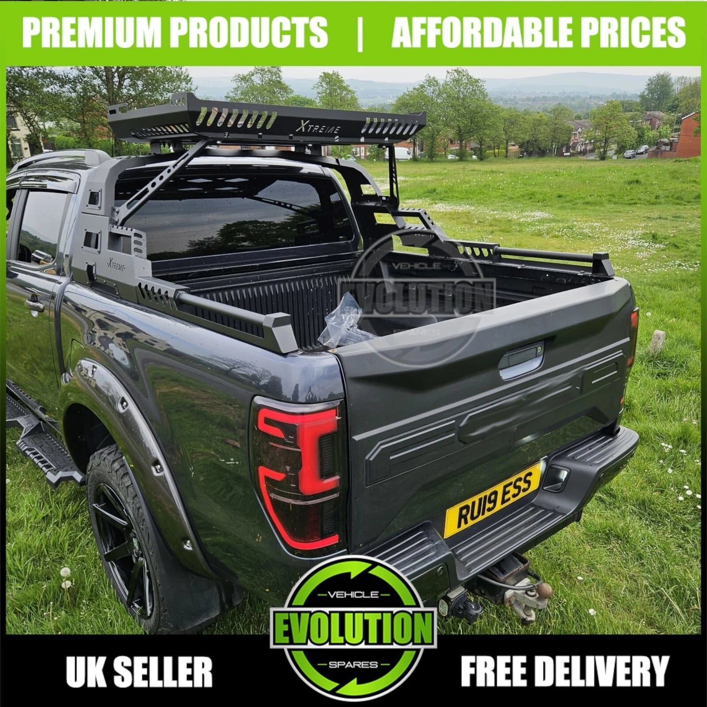 Tailgate Cover Nudge cladding Boot Trim Body Kit Fits Ford Ranger 2012-2022