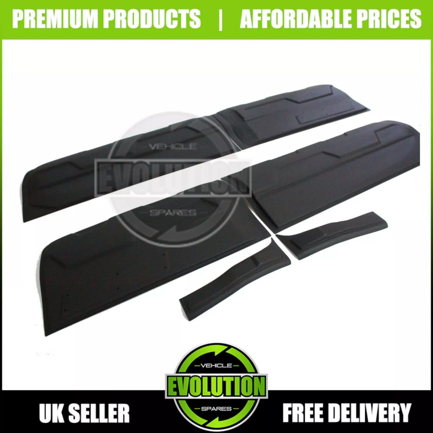 MATT BLACK SIDE DOOR BODY KIT CLADDING TRIM FITS FORD RANGER 2012-2021 T6 T7 T8