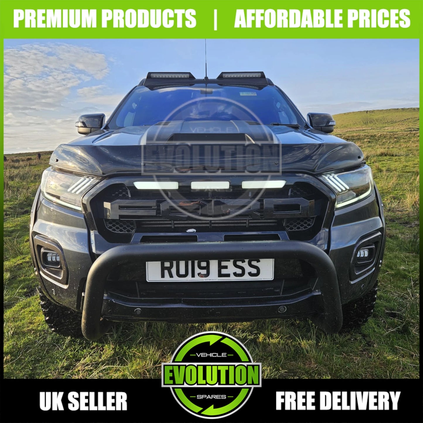 Roof Light Pod Bar LED Lamp off road spoiler fits Ford Ranger T6 T7 T8 2013-2022