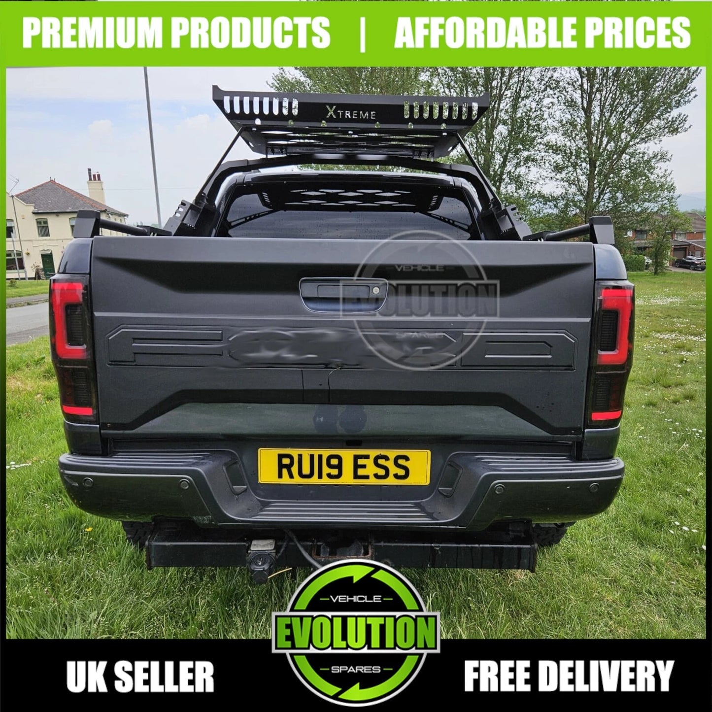 Tailgate Cover Nudge cladding Boot Trim Body Kit Fits Ford Ranger 2012-2022