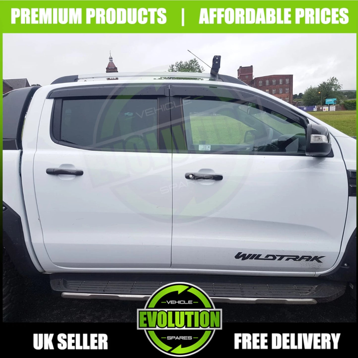 BONNET GUARD BUG DEFLECTOR AND WIND DEFLECTORS TO FIT FORD RANGER T6 2011-2015