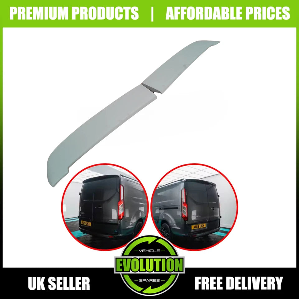 REAR SPOILER BOOT TWIN REAR DOOR BARN PRIMED FIT FORD TRANSIT CUSTOM 2013-2022