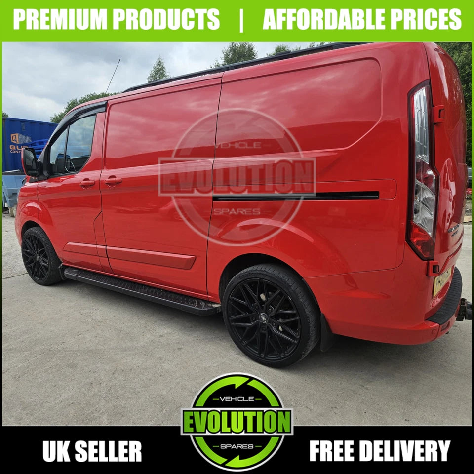 Side Steps Bars Running Boards black steel fit Ford Transit Custom 2013-2023 SWB