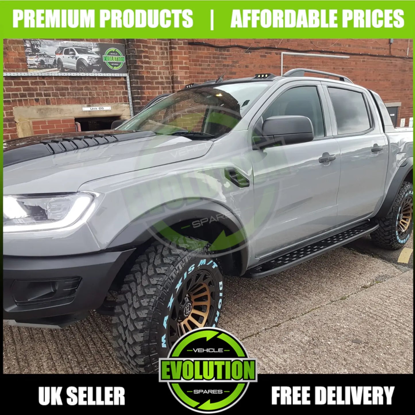 Black Side Steps Bars Running Boards TO FIT Ford Ranger T6 T7 T8 2012-2022
