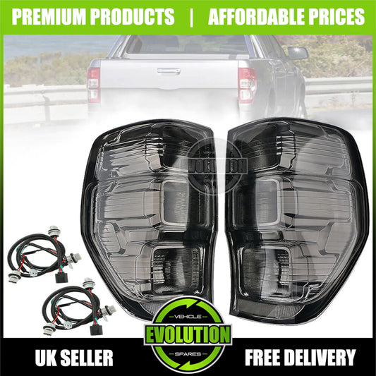 EVS Smoked Rear back Tail Lights Light lamp To fit Ford Ranger 2012-2019 T6 T7