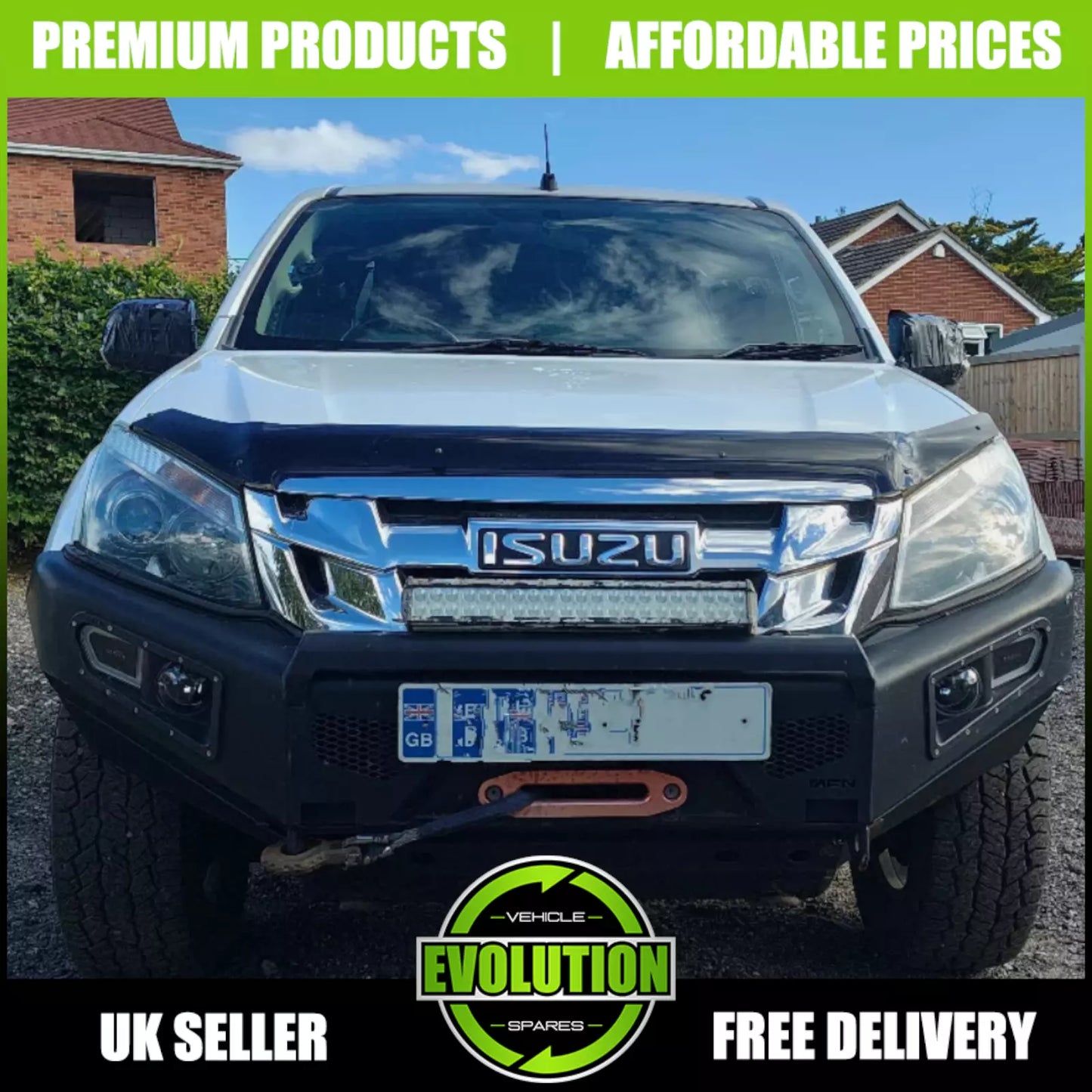 BONNET GUARD BUG DEFLECTOR BRA GLOSS PROTECTOR FITS ISUZU D-MAX 2012 - 2017