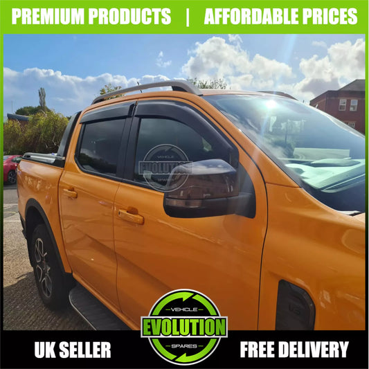 EVS WIND DEFLECTORS WIND RAIN DEFLECTORS VISORS TO FIT FORD RANGER 2023+ T9