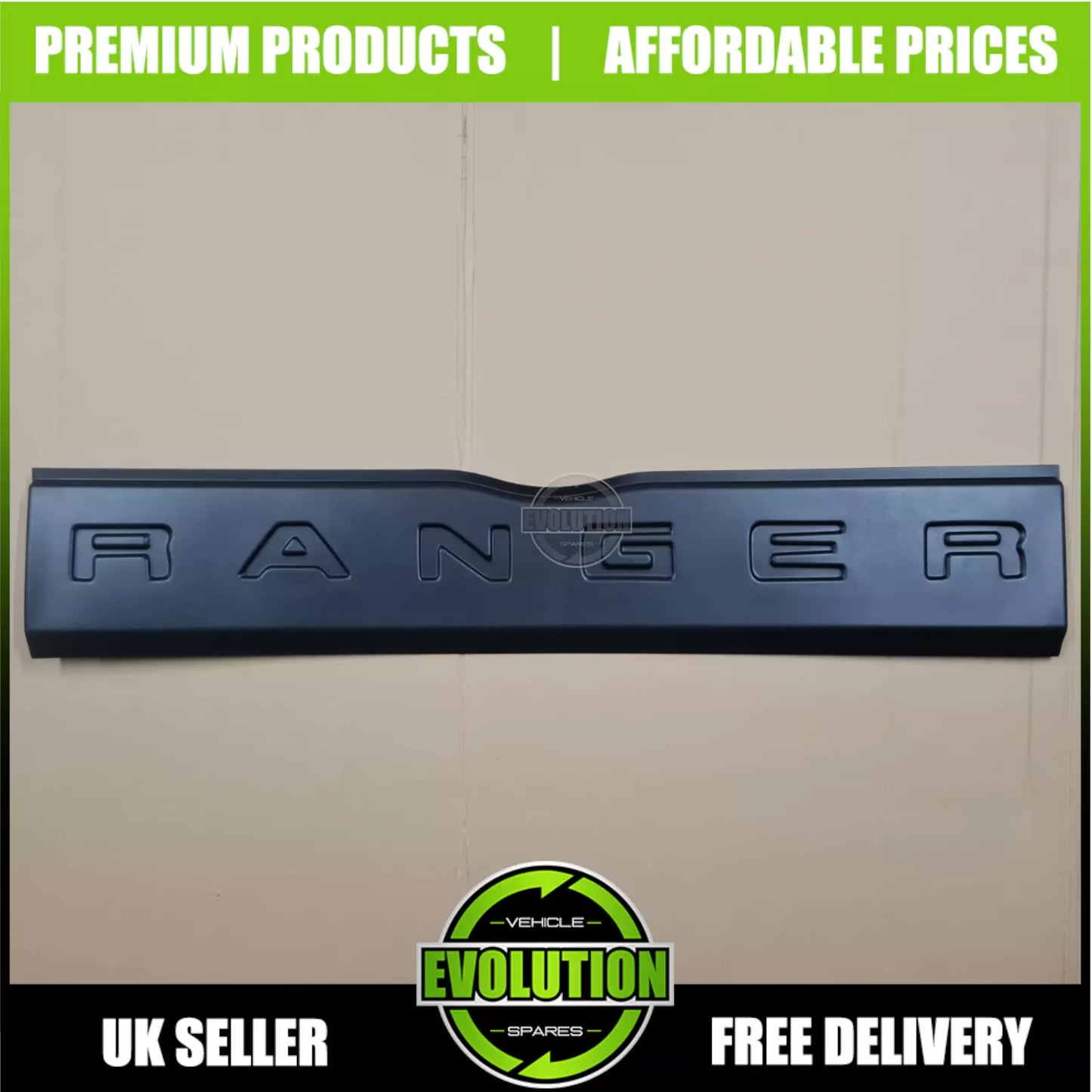 Ford Ranger Tailgate Cover - Matte Black Trim (2012-2022)