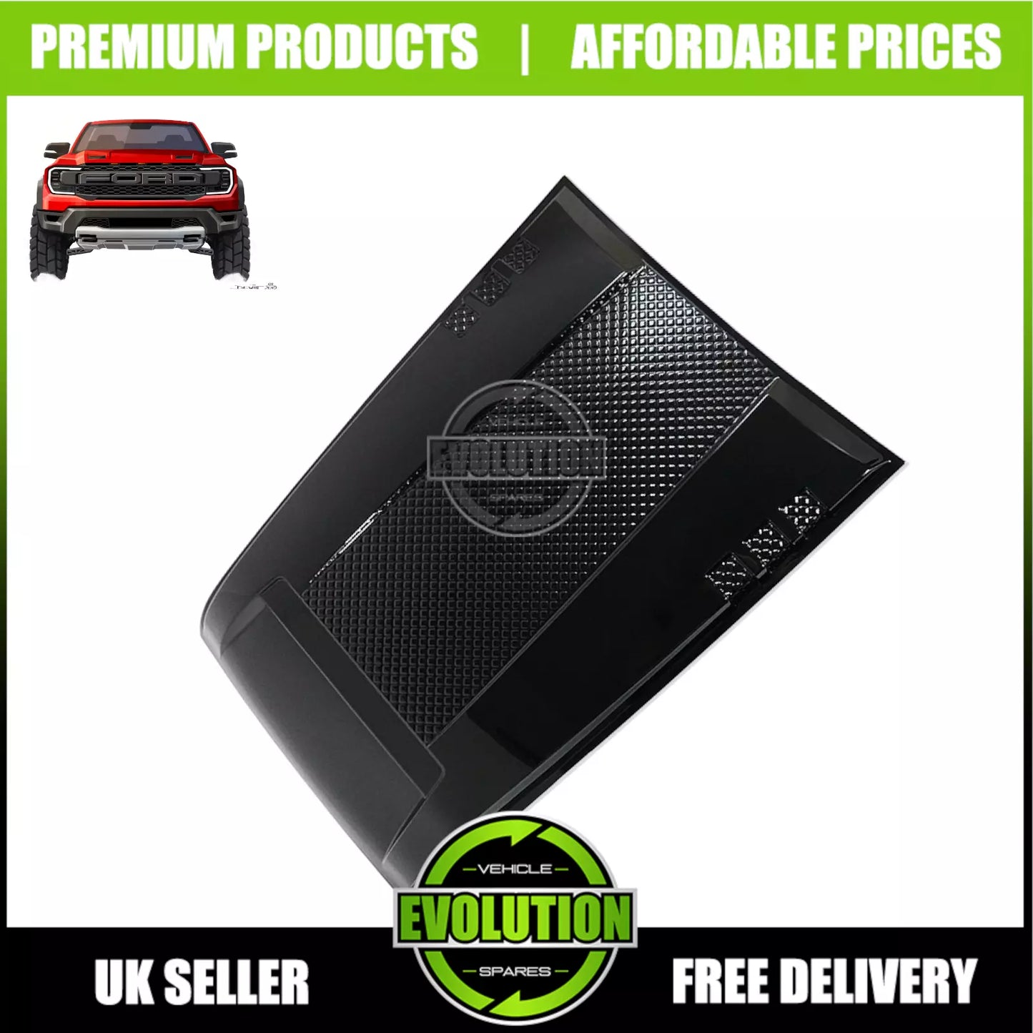 Bonnet Scoop Grill Vent Gloss black To FIT FORD RANGER 2023- T9