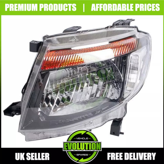 TO FIT Ford Ranger 2011-16 Front Chrome Headlight Headlamp Passenger Near Side