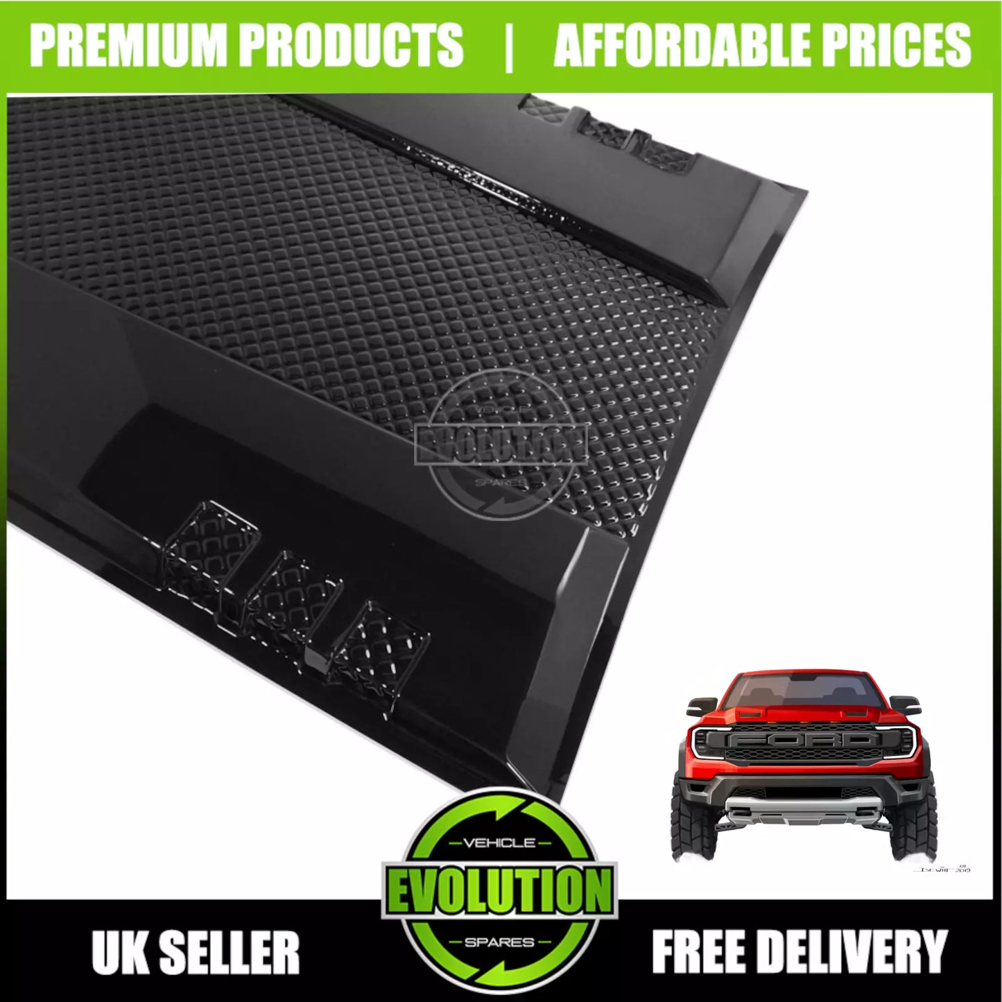 Bonnet Scoop Grill Vent Gloss black To FIT FORD RANGER 2023- T9