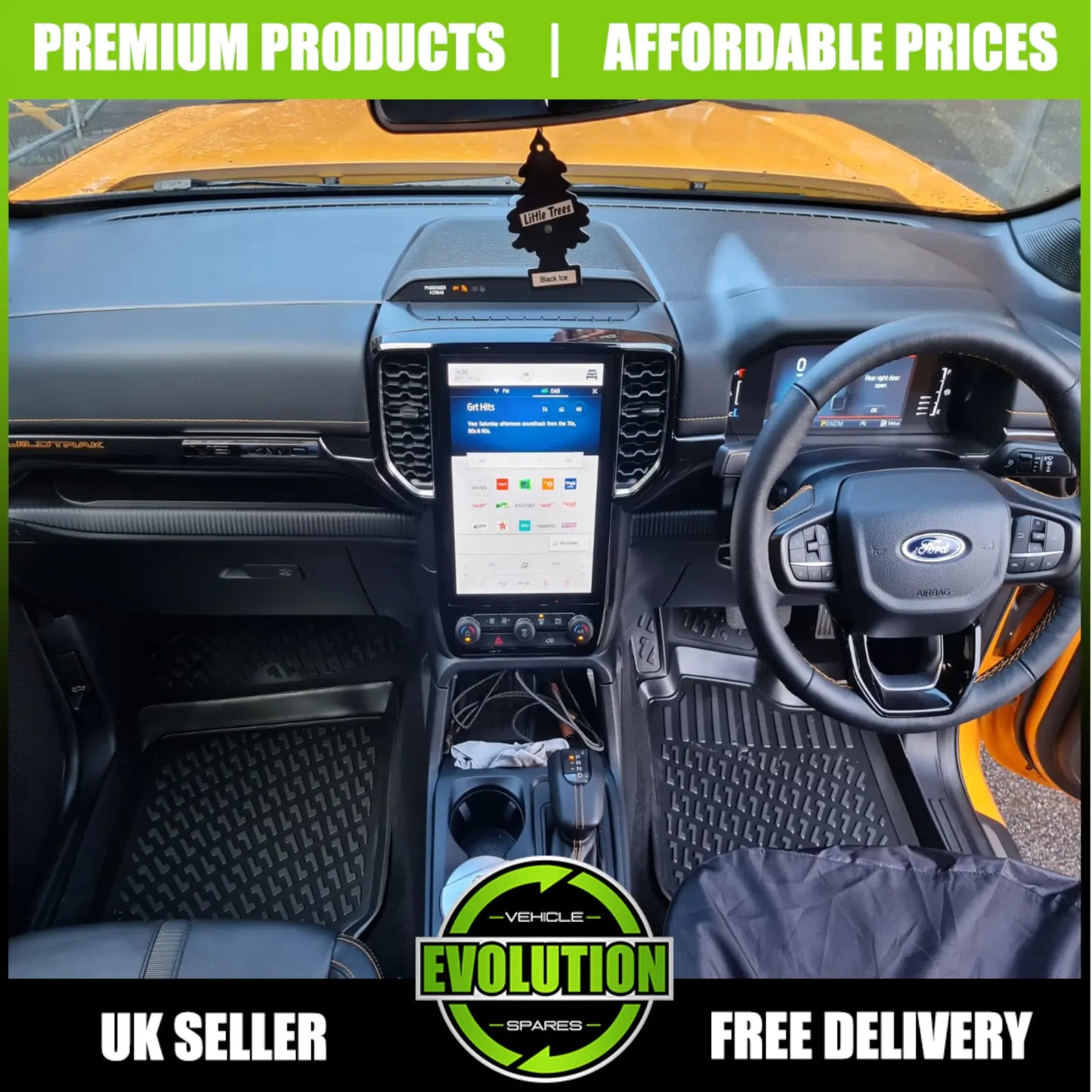 EVS Rubber Floor Mat Tailored Mats Tray to FIT FORD Ranger T9 2023+