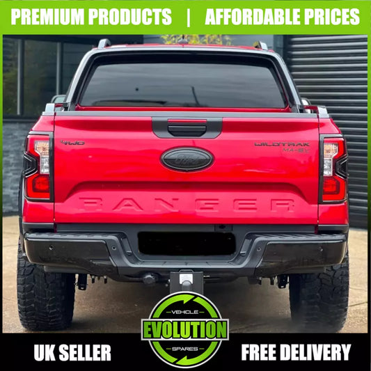 Rear Tail Light Cover Covers Guard Gloss black For Ford Ranger 2023 2024- T9