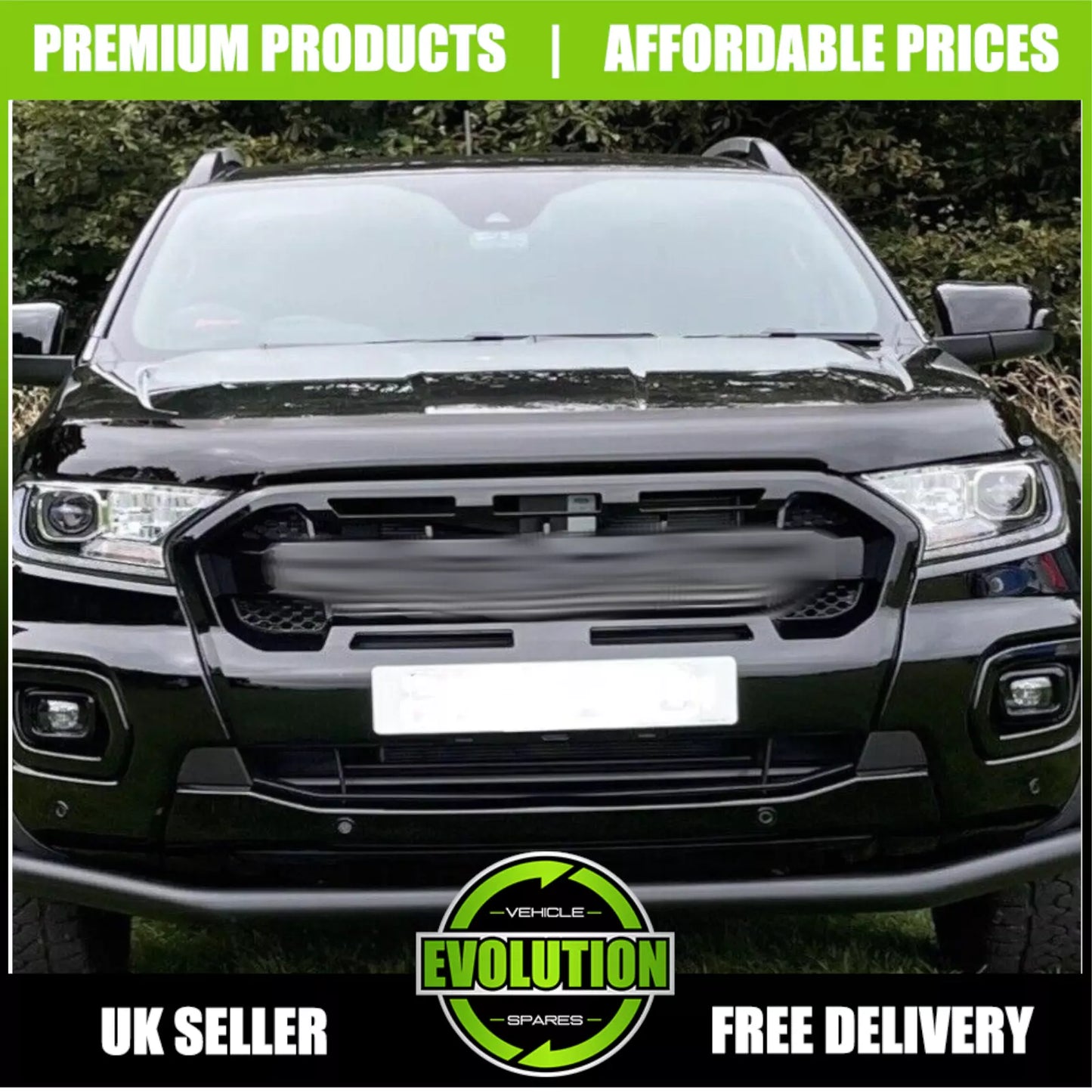 Matte Black front Grille Grill TO FIT Ford Ranger T7 2016-2018