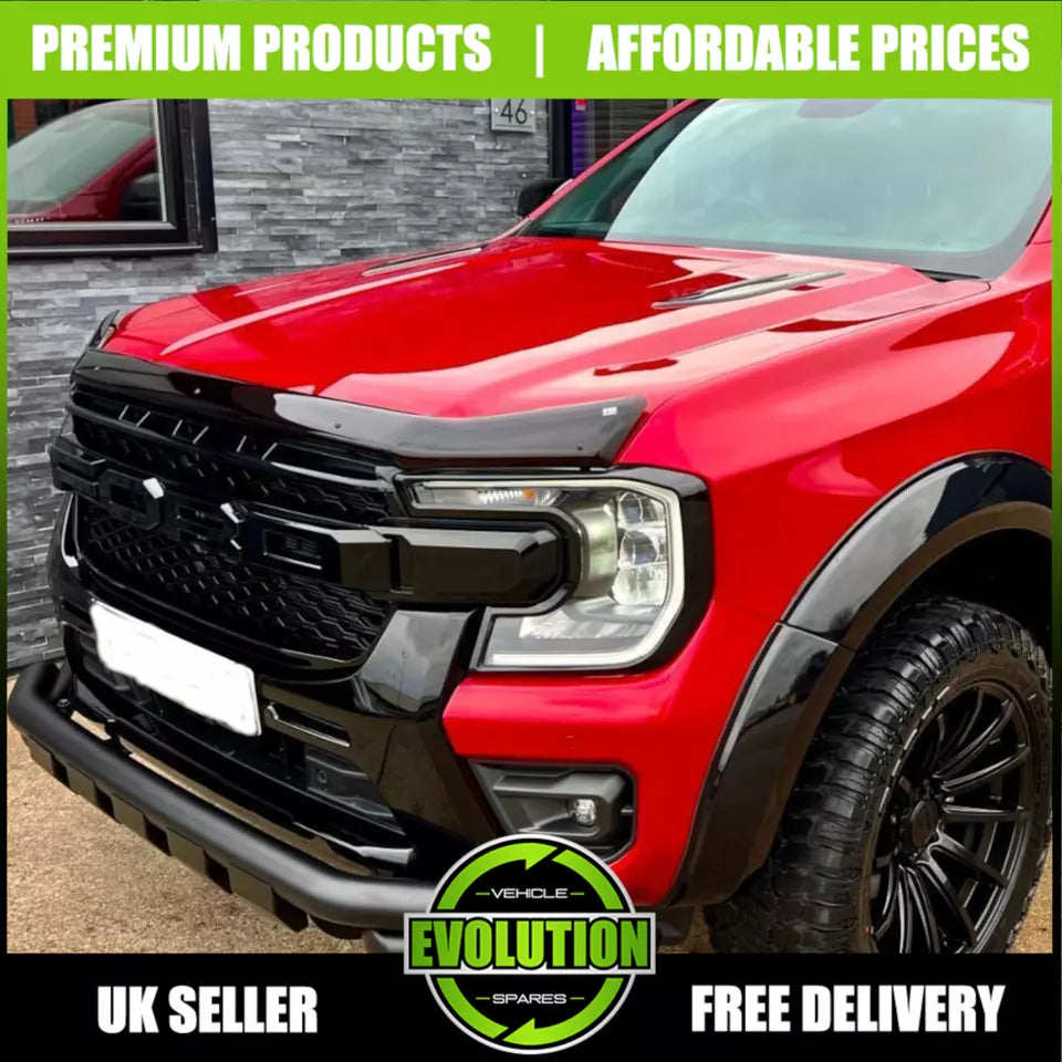Front Headlight Cover Guard Gloss black For Ford Ranger 2023 2024- T9