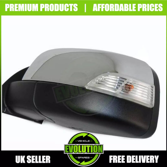 TO FIT FORD RANGER 2011-2022 Door Wing Mirror Chrome Electric PASSENGER LEFT
