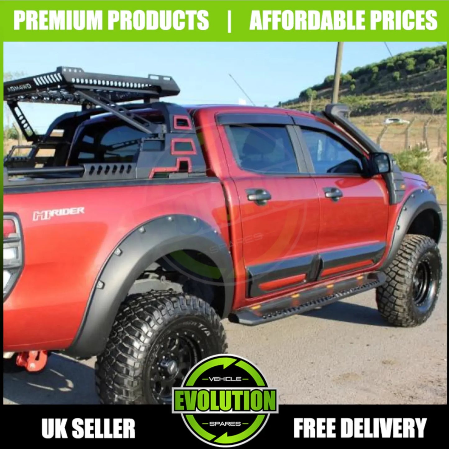 Bolt style Matte Black Raptor Look Wide Arch Kit TO FIT Ford Ranger T6 2011-2015