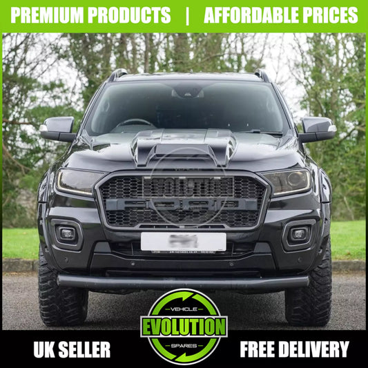 Raptor Style Bonnet Scoop Grill Vent Gloss Black To FIT FORD RANGER 16-22 T7 T8